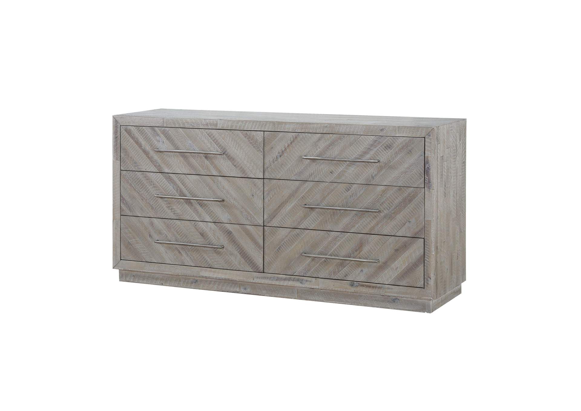 Alexandra Solid Wood Six Drawer Dresser In Rustic Latte (2024) image 4