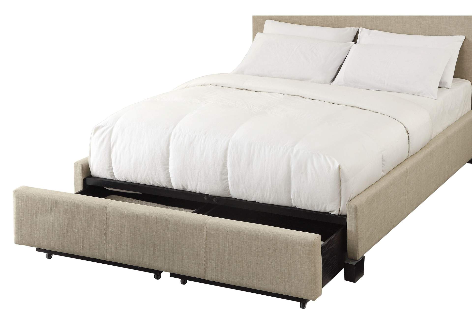 Levi Tufted Footboard Storage Bed In Toast Linen image 8