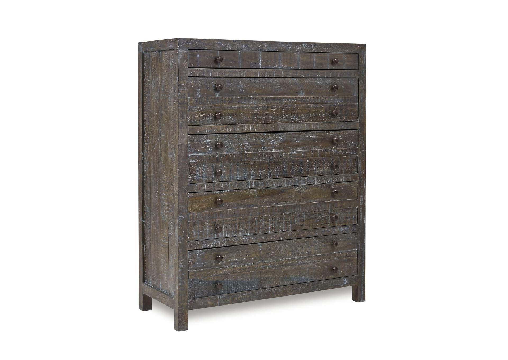 Townsend Solid Wood Five Drawer Chest In Gunmetal (2024) image 4