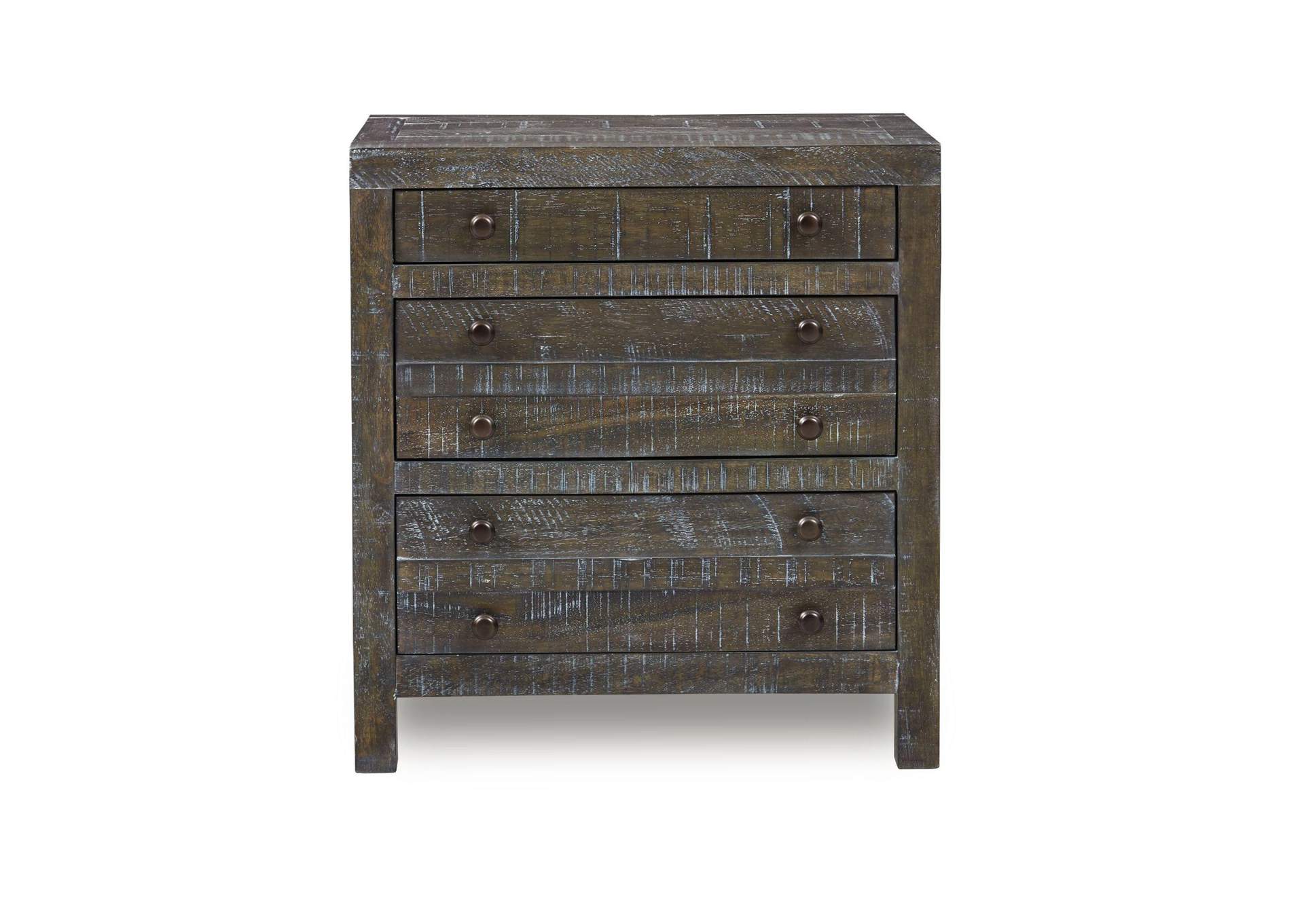 Townsend Solid Wood Three Drawer Nightstand In Gunmetal image 5
