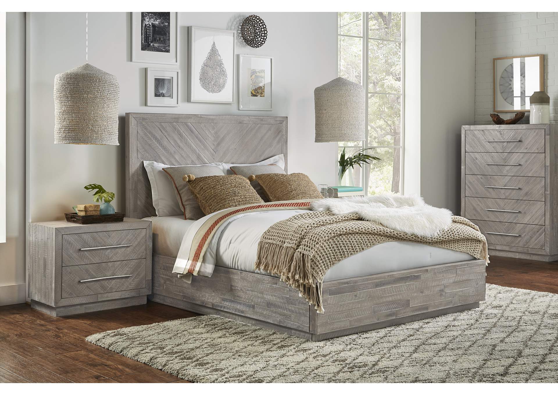 Alexandra Solid Wood Storage Bed In Rustic Latte image 1