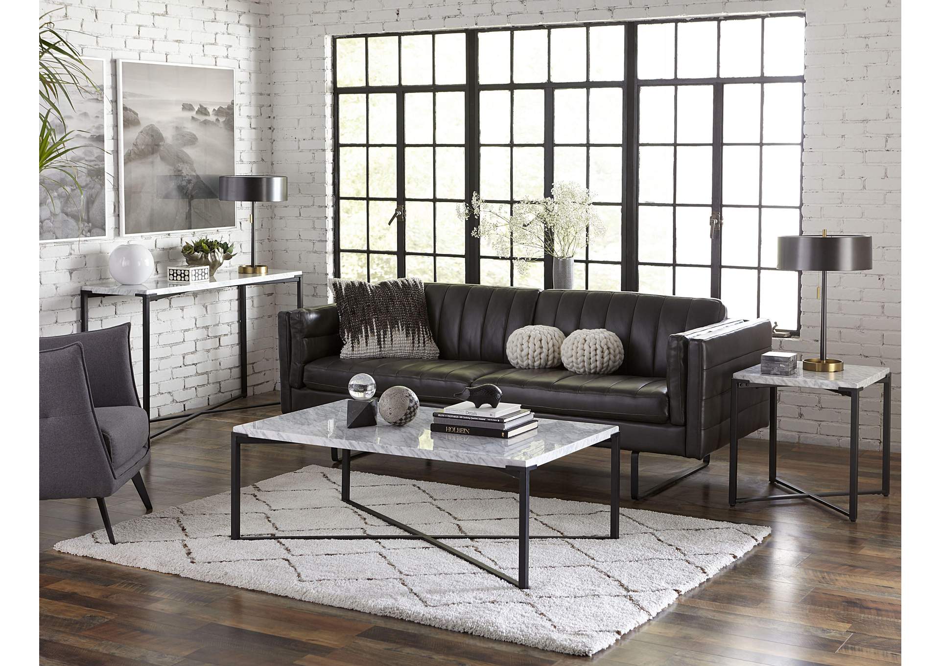 Saxon Console Table In Matte Black