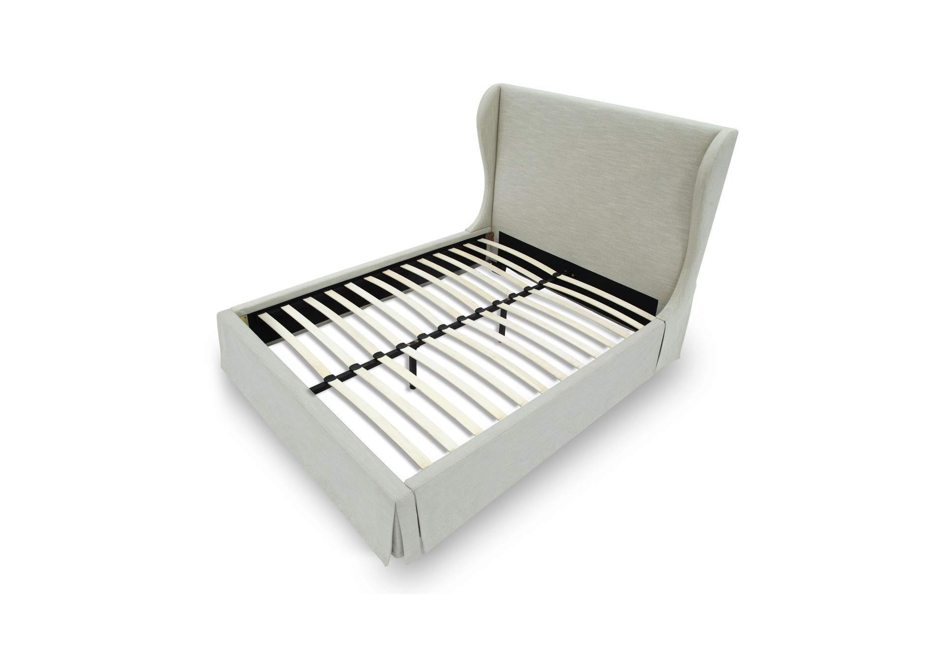 Hera Upholstered Skirted Panel Bed In Oatmeal image 8