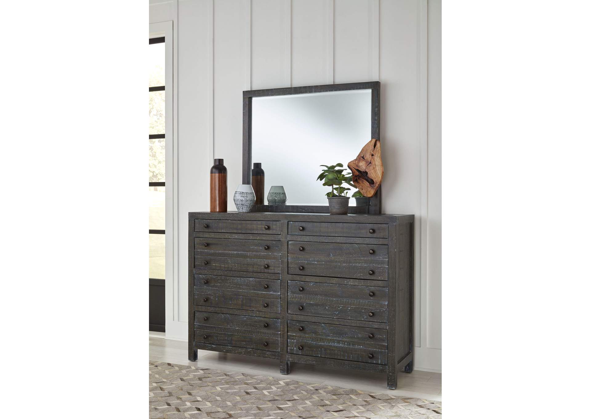 Townsend Solid Wood Eight Drawer Dresser In Gunmetal (2024) image 3