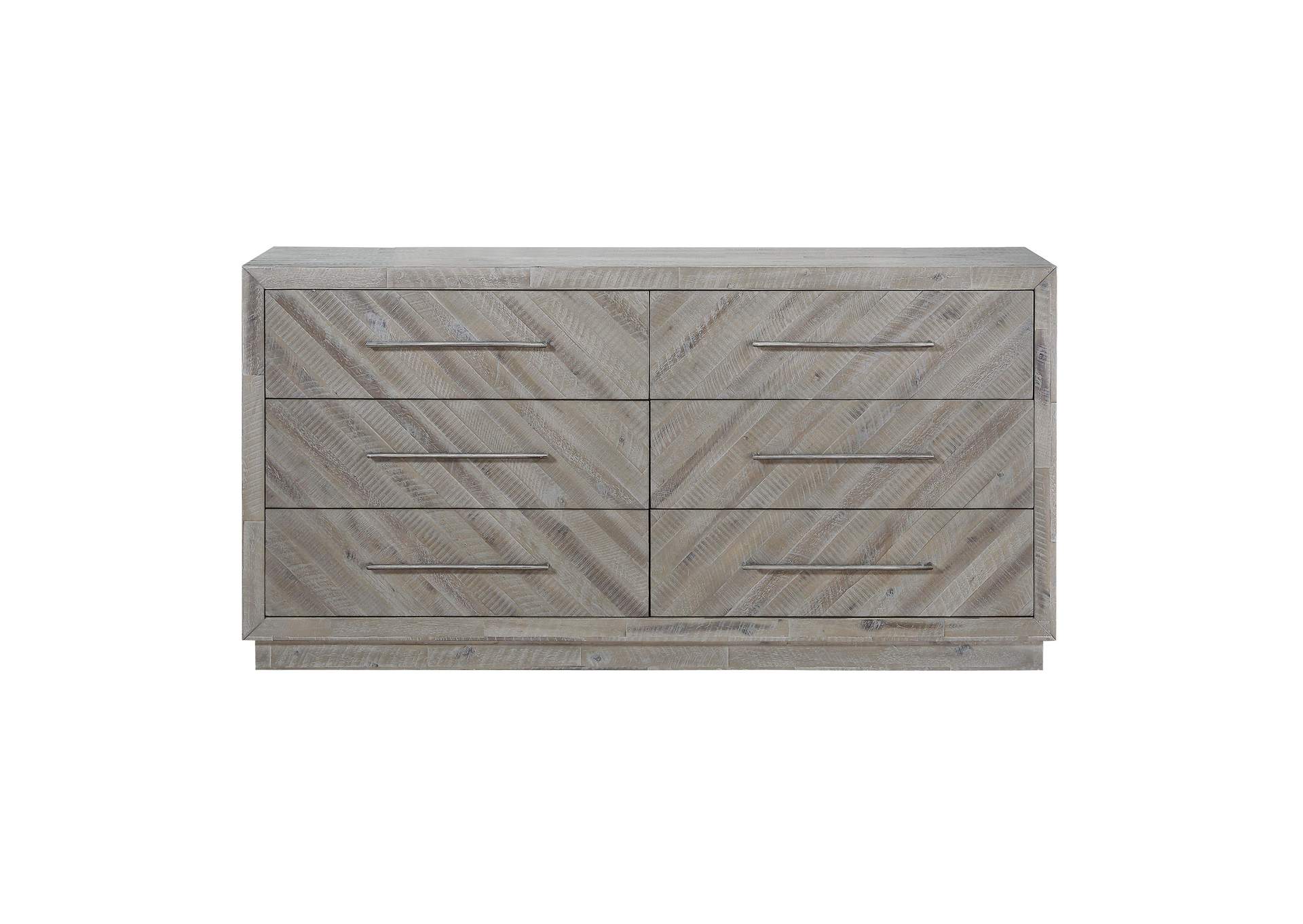 Alexandra Solid Wood Six Drawer Dresser In Rustic Latte (2024) image 5