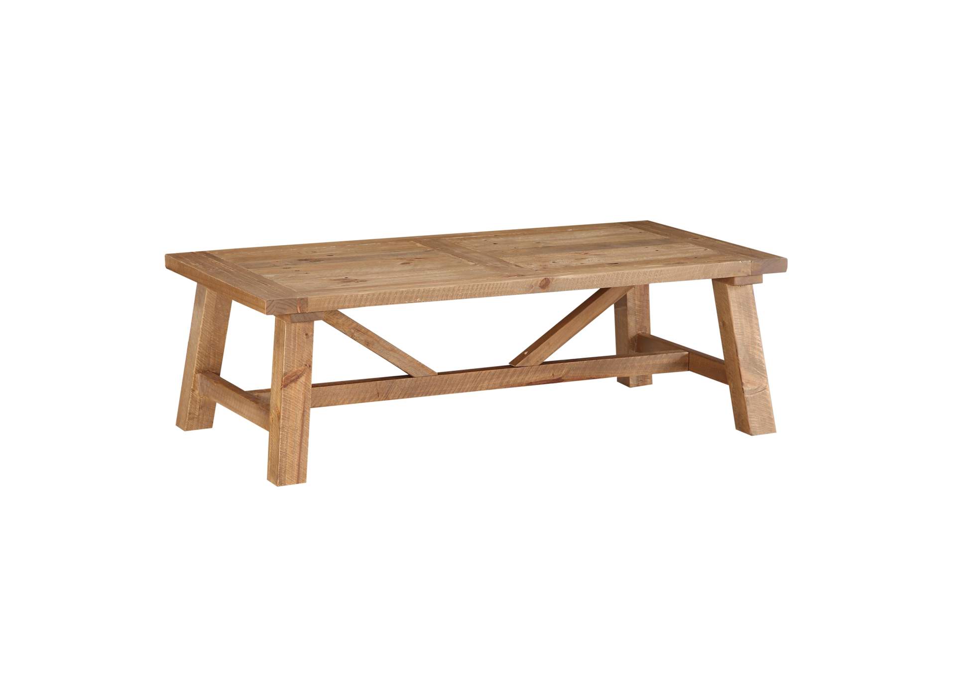 Harby Reclaimed Wood Rectangular Coffee Table In Rustic Tawny image 4
