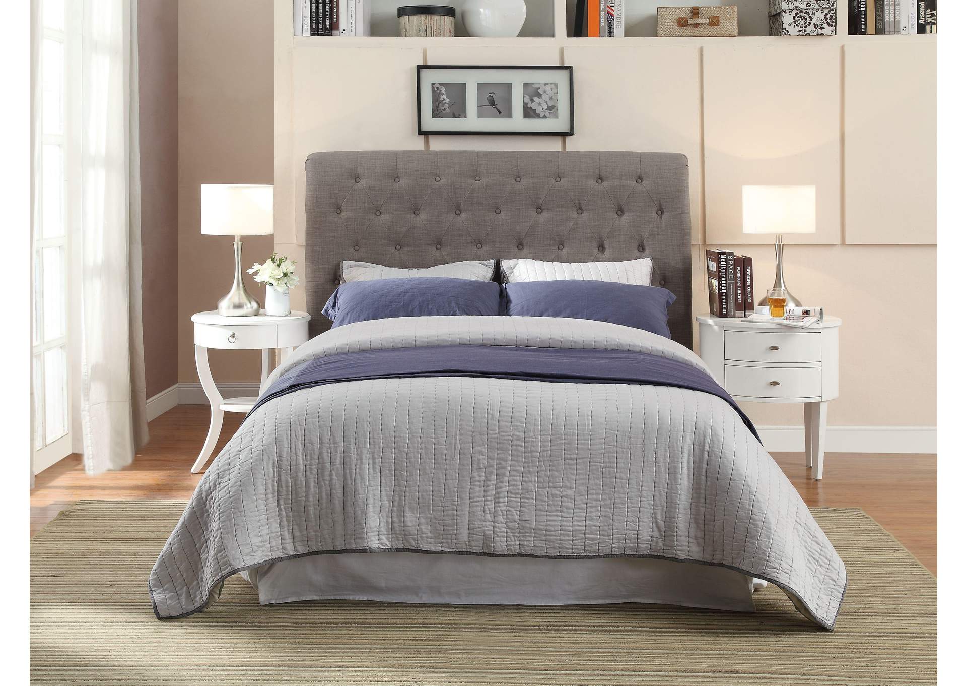 Royal Tufted Footboard Storage Bed In Dolphin Linen image 3