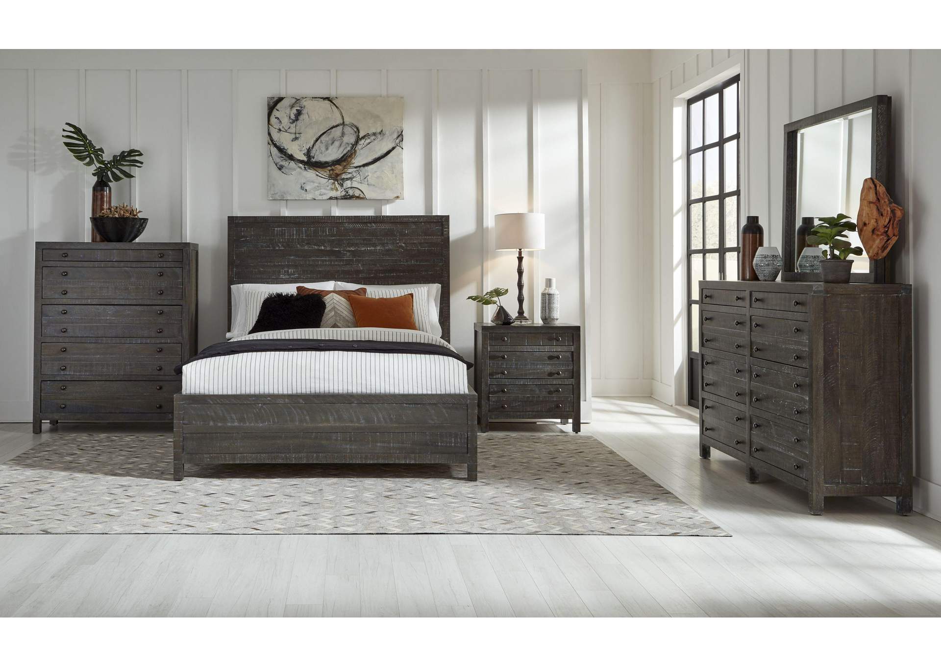 Townsend Solid Wood Eight Drawer Dresser In Gunmetal (2024) image 4