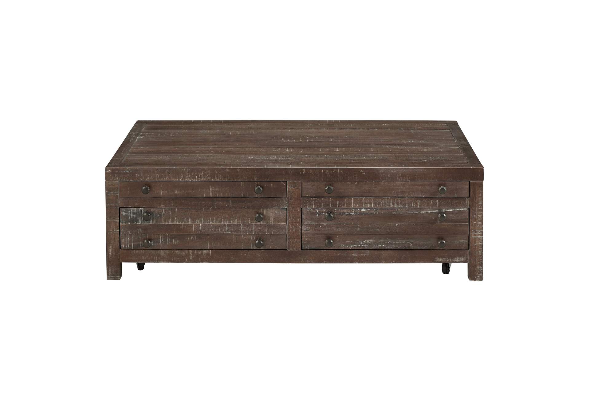 Townsend Solid Wood Castered Coffee Table In Java image 6