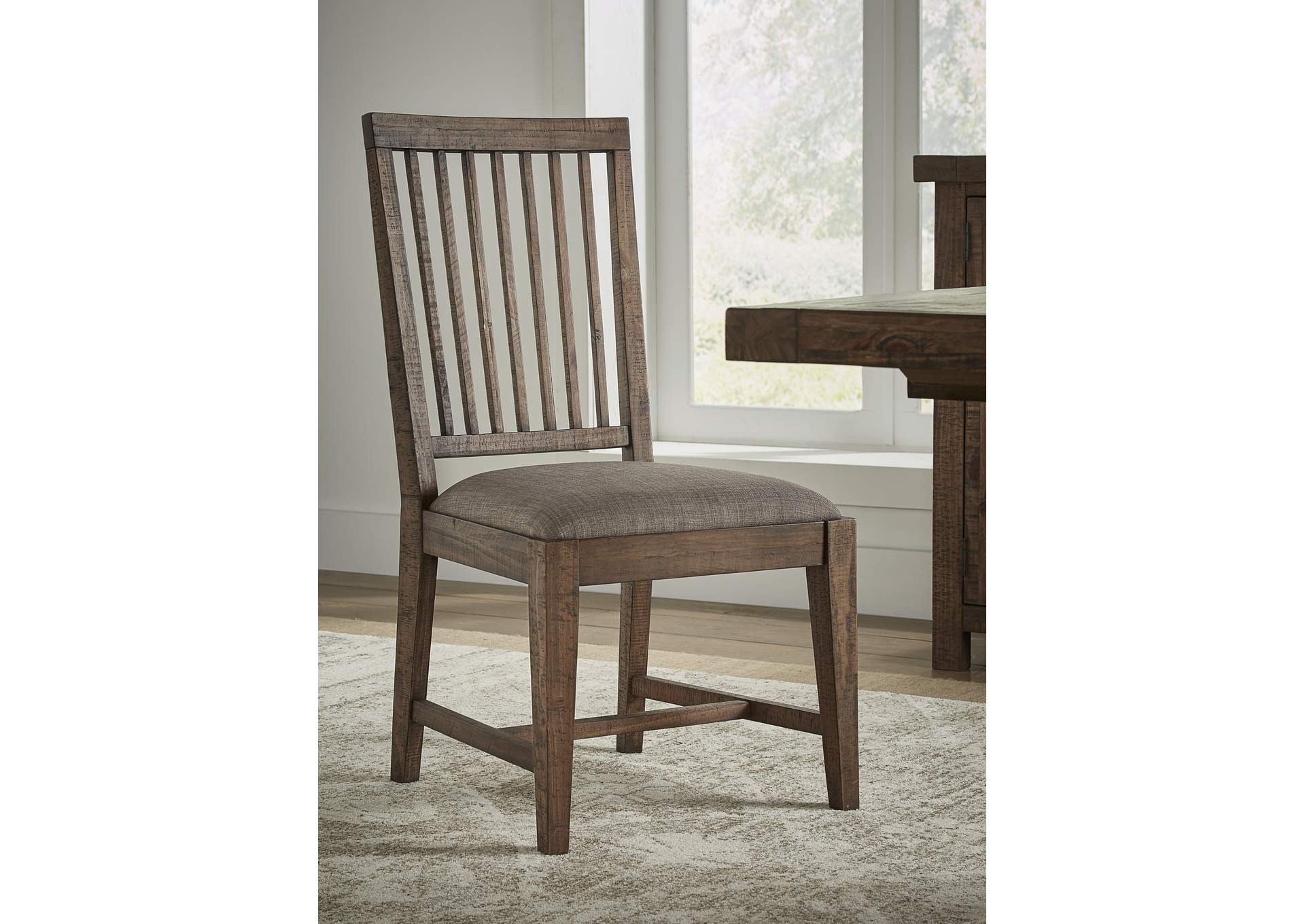 Autumn Solid Wood Upholstered Dining Chair In Flint Oak image 1