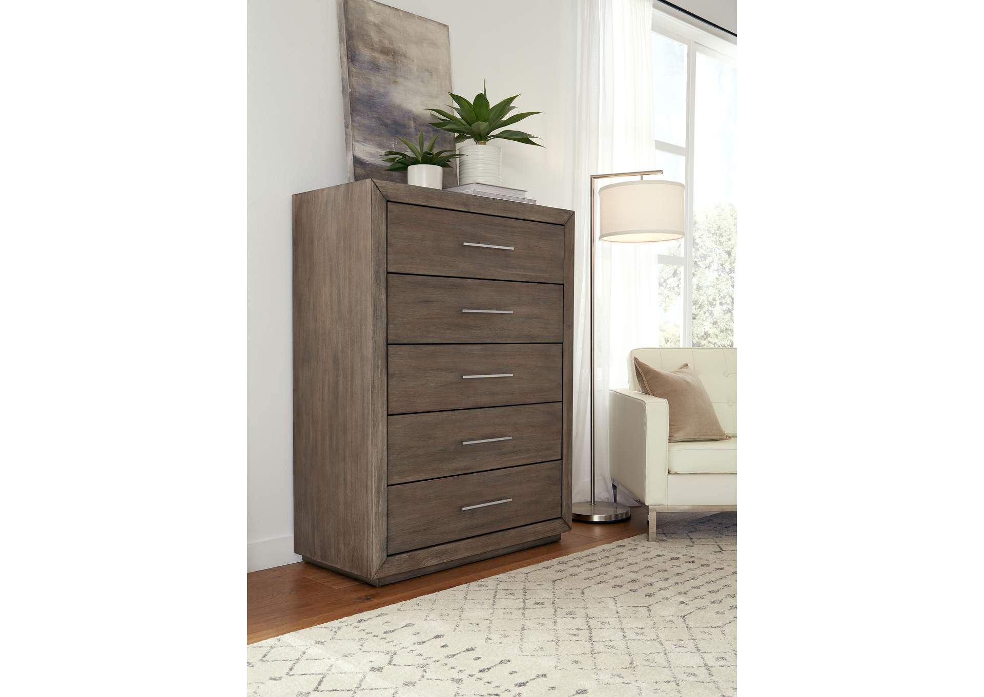 Melbourne Five Drawer Chest In Dark Pine (2024) image 1
