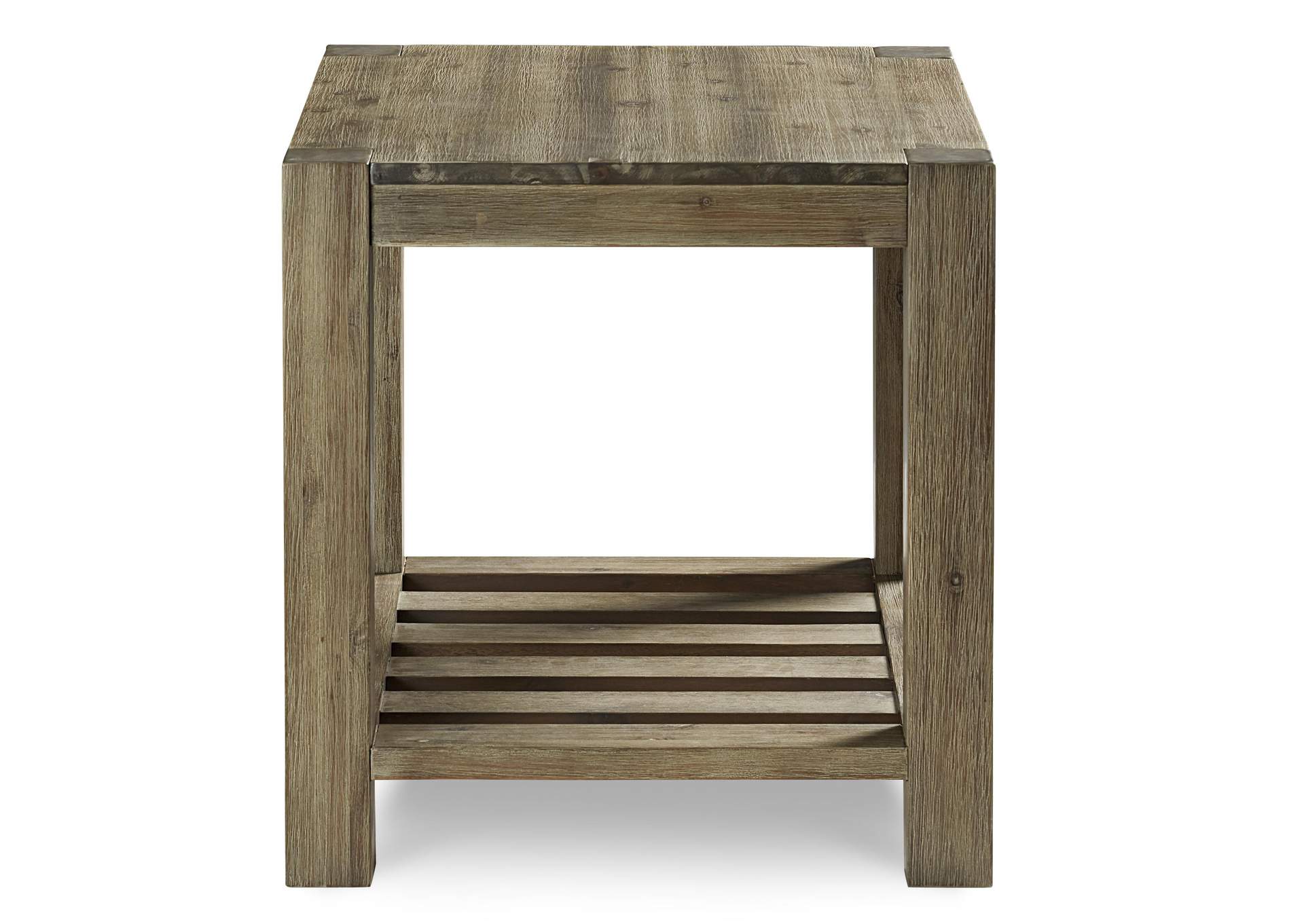Canyon Solid Wood Rectangular End Table In Washed Grey image 4