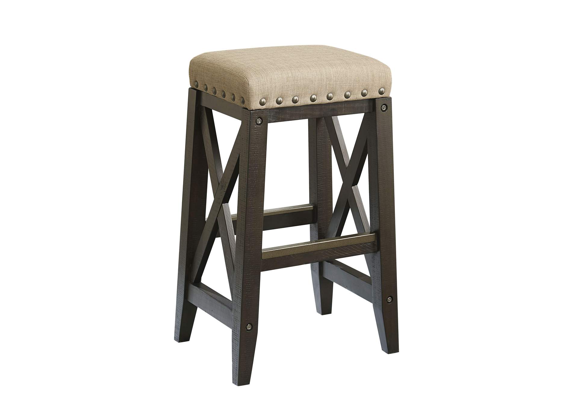 Yosemite Solid Wood Upholstered Bar Stool In Cafe image 4