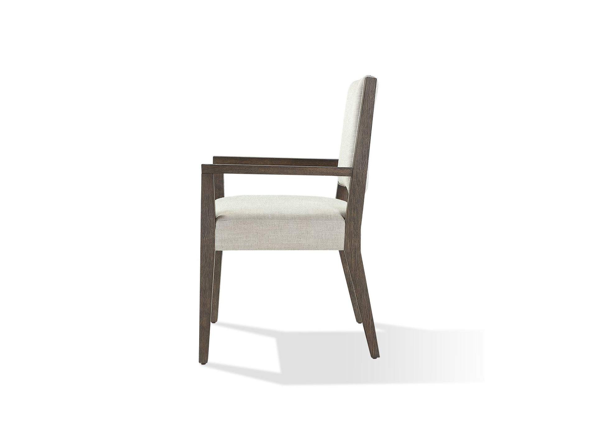 Oakland Upholstered Arm Chair In Brunette (Set of 2)