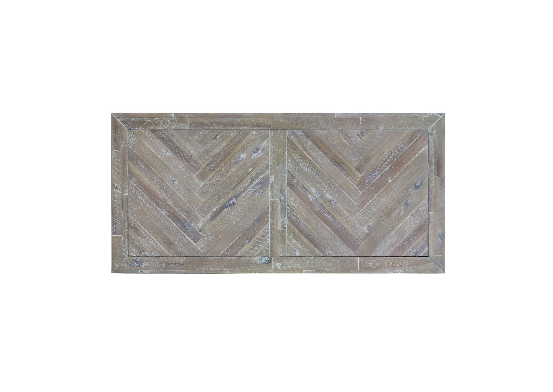 Herringbone Solid Wood Two Drawer Coffee Table In Rustic Latte image 6