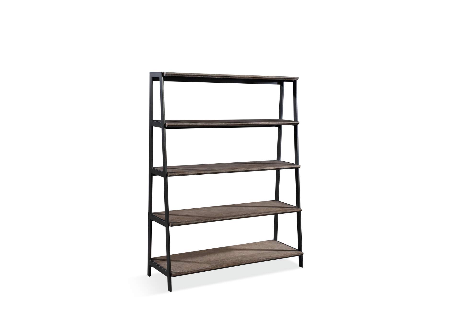 Finch Wood And Metal Etagere Bookcase In Buckwheat And Antique Bronze image 19