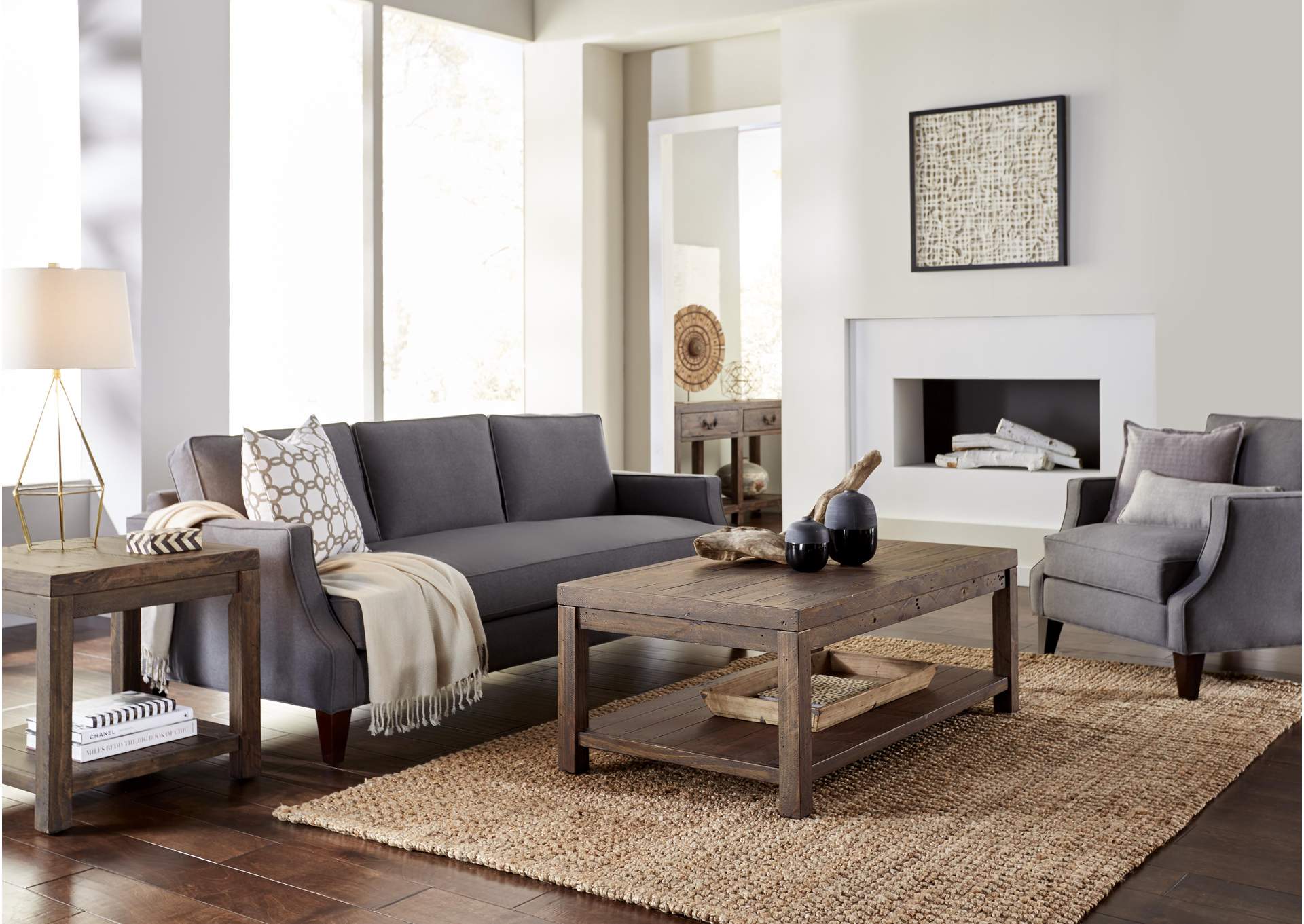 Craster Reclaimed Wood Console Table In Smoky Taupe image 3