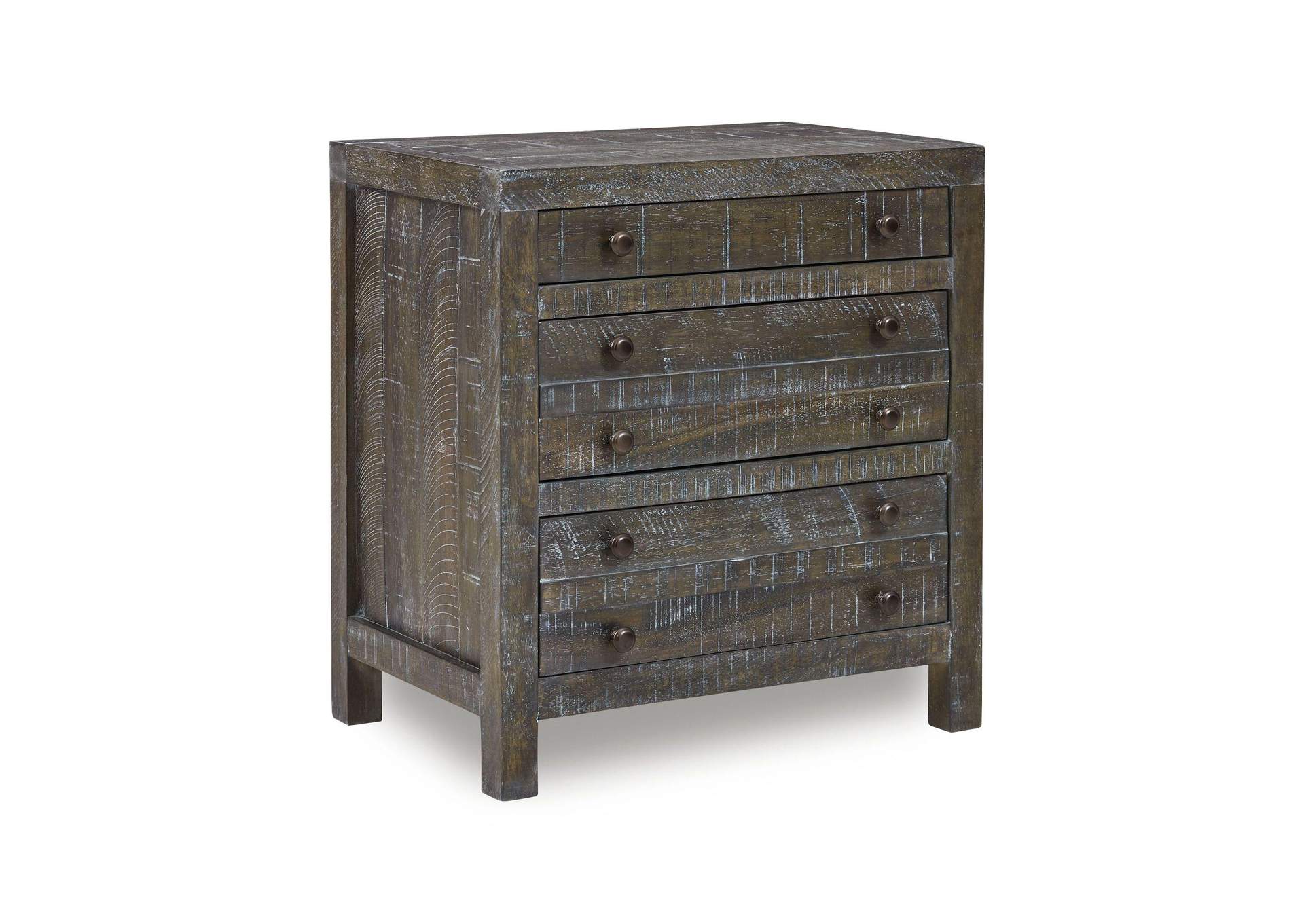 Townsend Solid Wood Three Drawer Nightstand In Gunmetal image 4