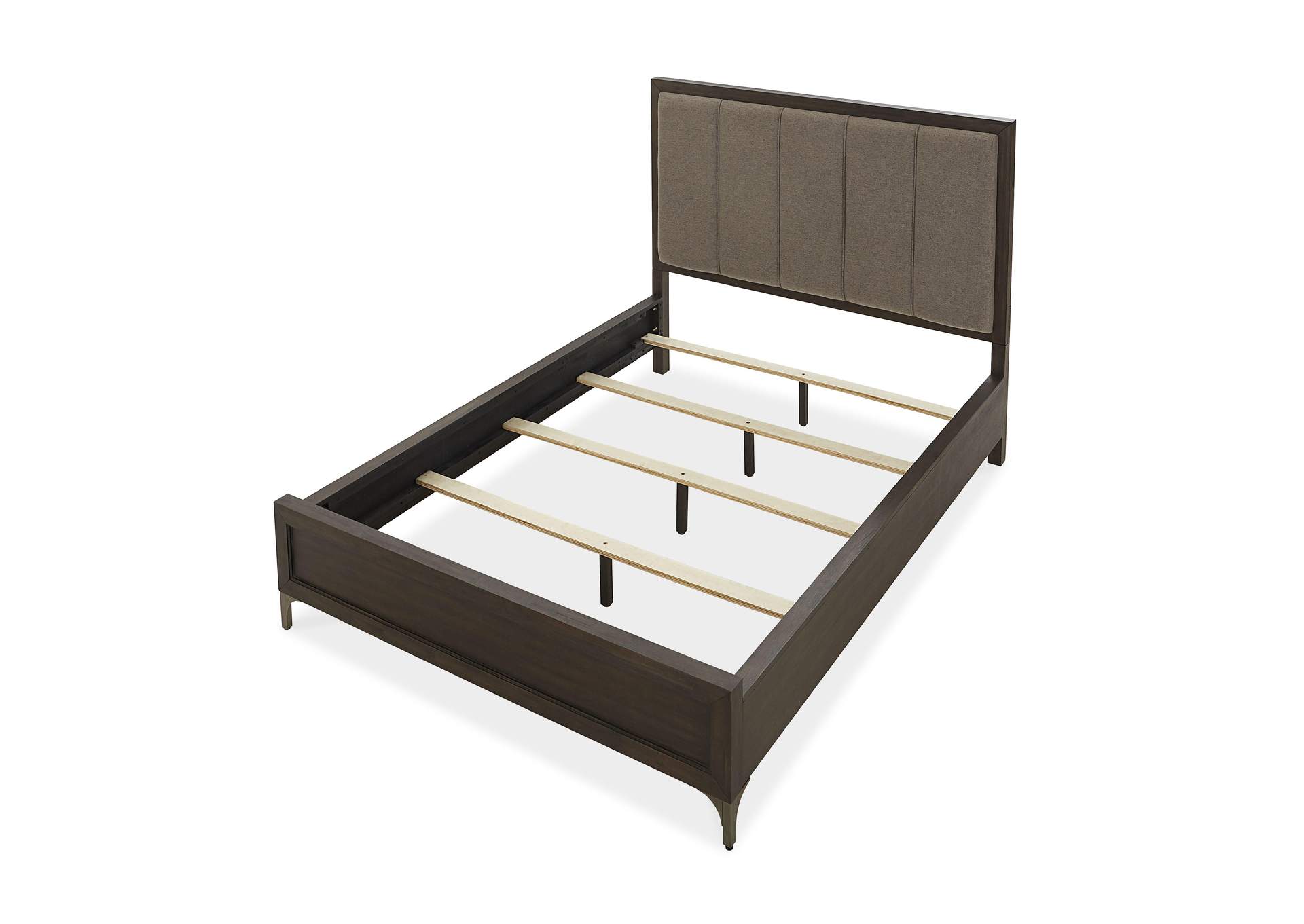 Lucerne King Size Upholstered Panel Bed In Vintage Coffee image 15