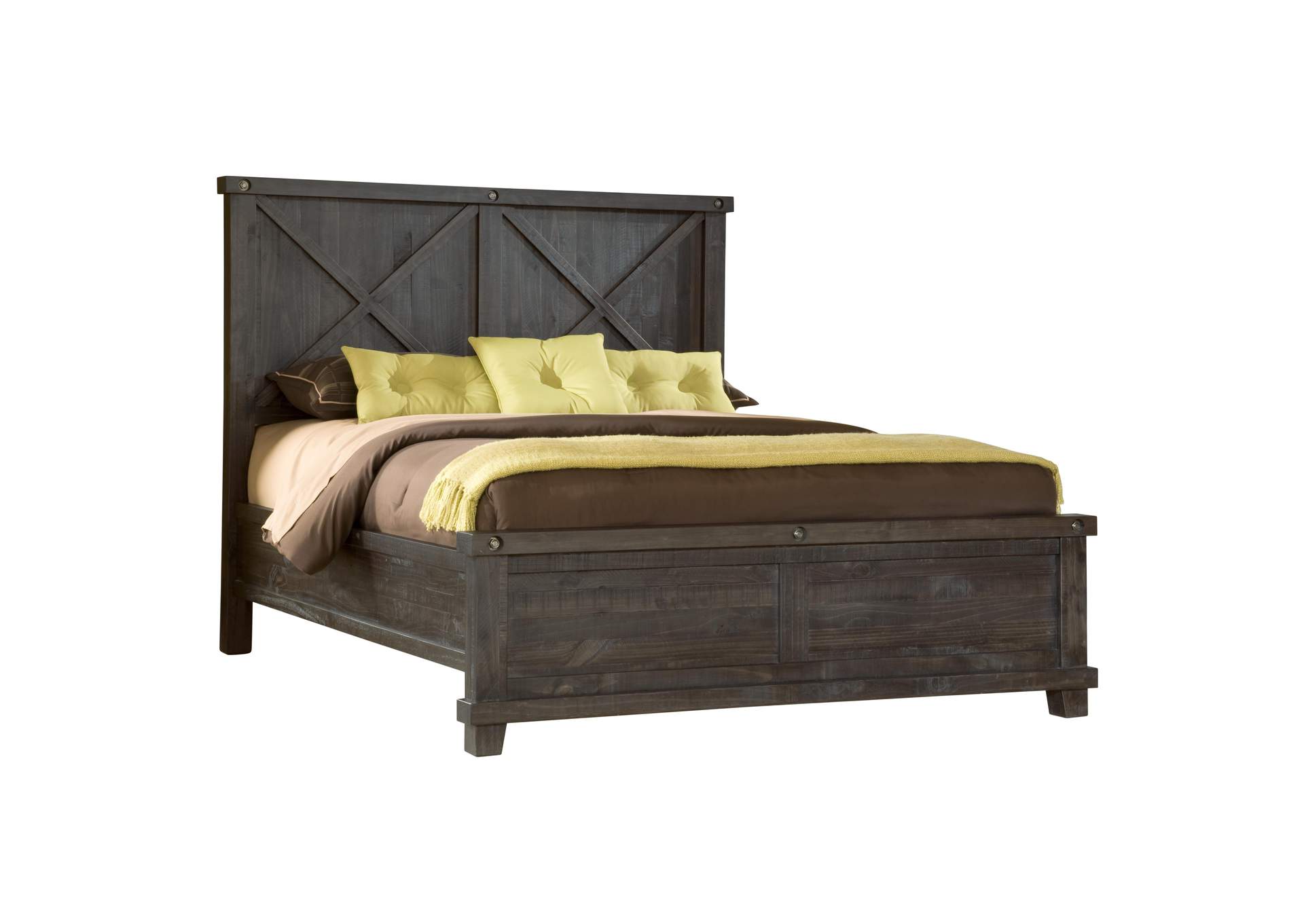 Yosemite Solid Wood Panel Bed In Cafe image 8