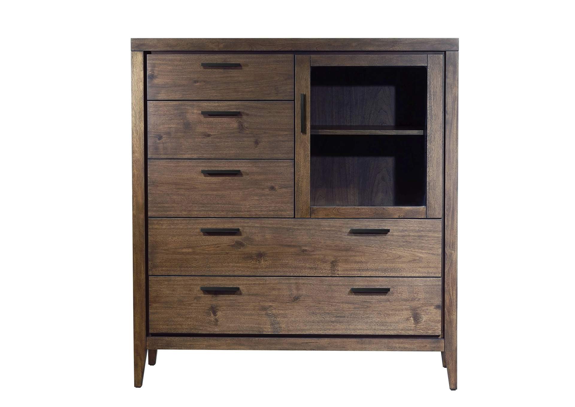 Boracay Five Drawer One Door Walnut Sweater Chest In Wild Oats Brown (2024) image 4