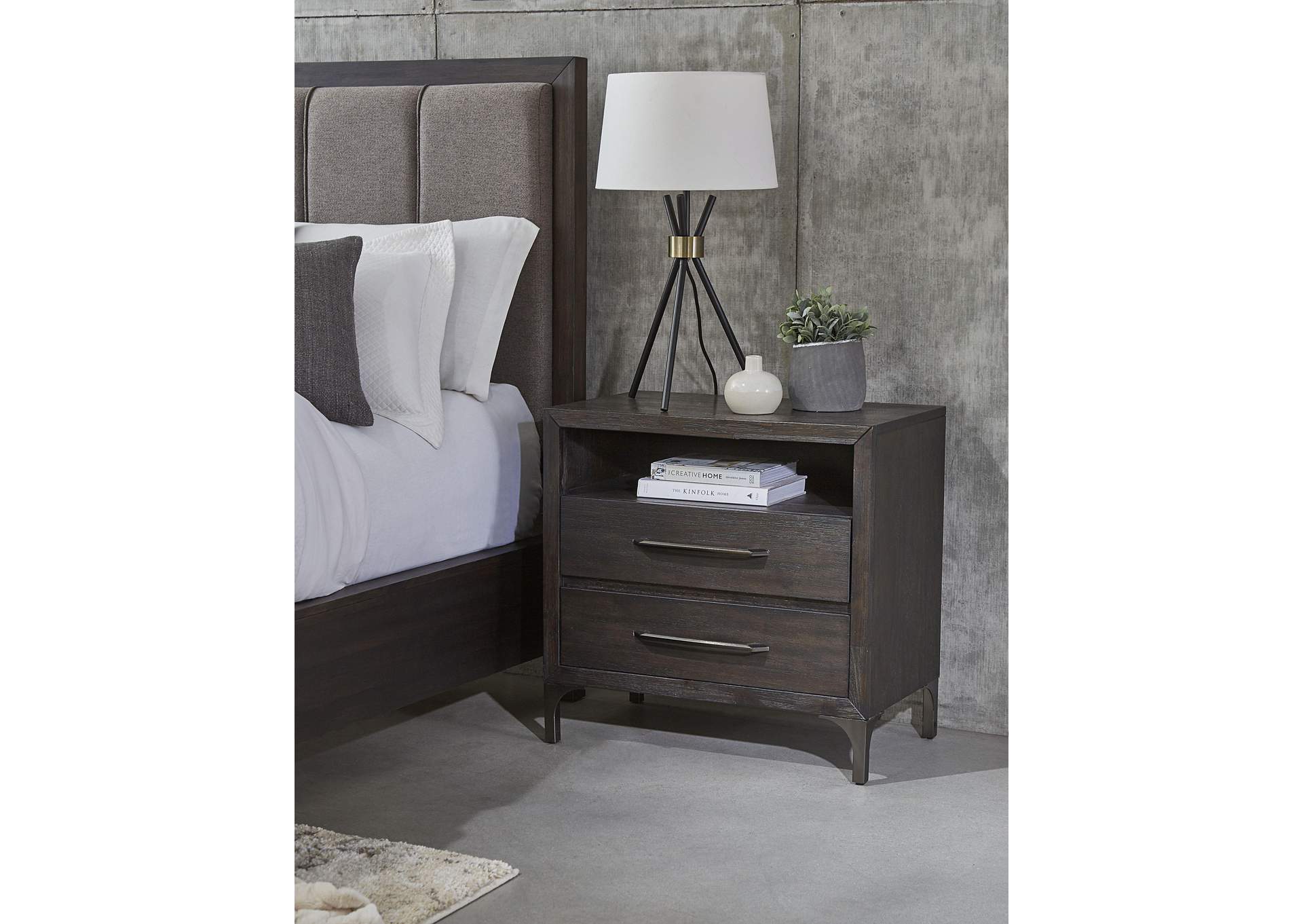 Lucerne King Size Upholstered Panel Bed In Vintage Coffee image 19