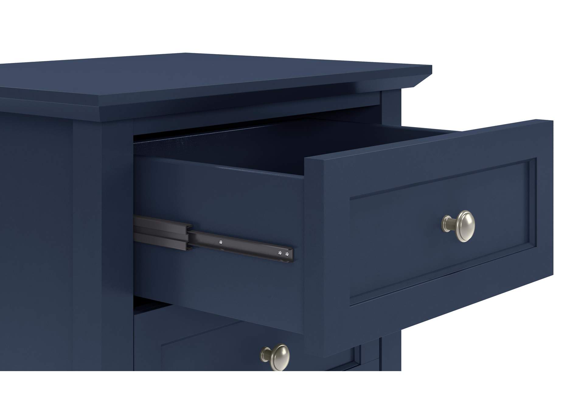 Grace Three Drawer Nightstand In Blueberry