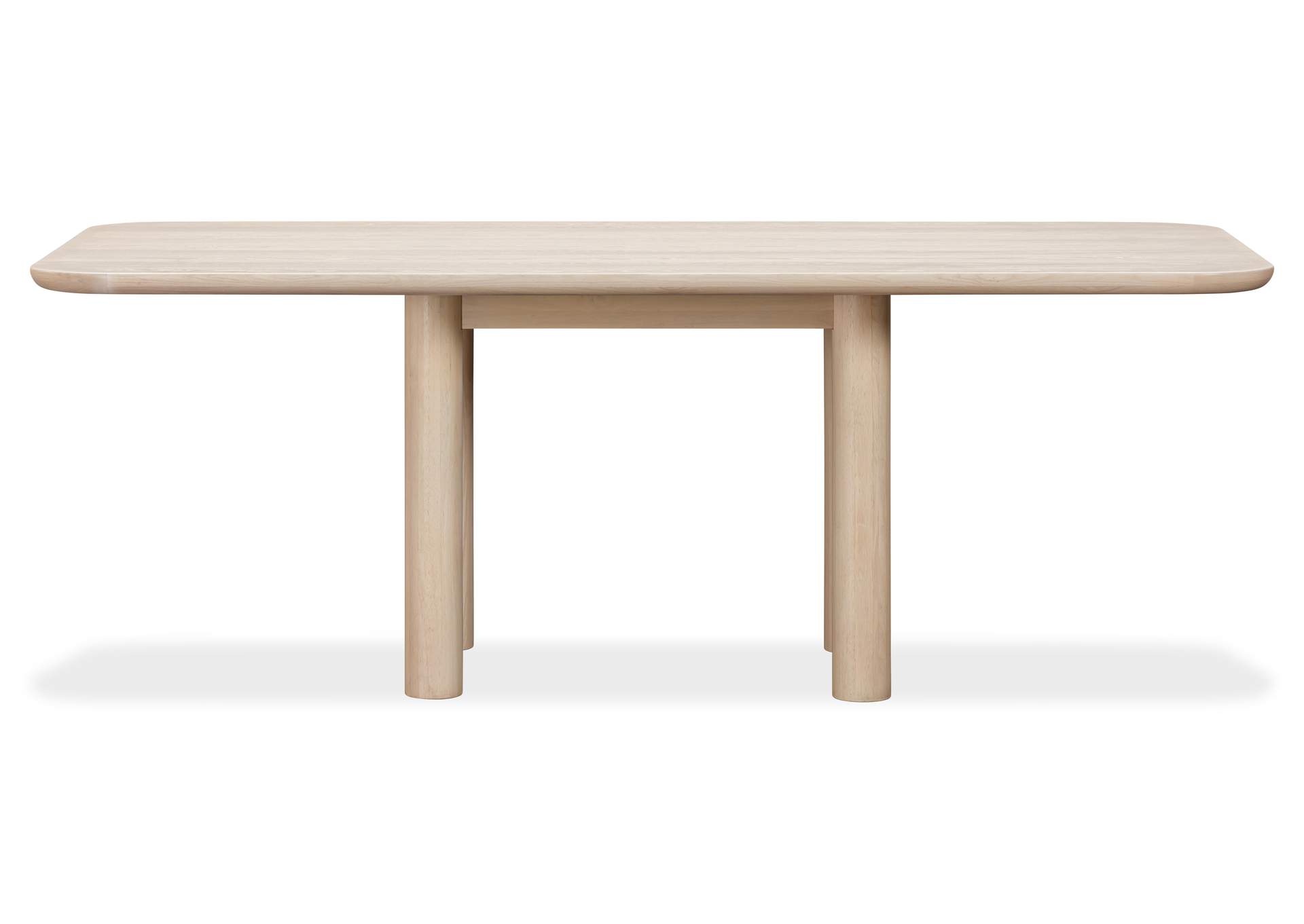 Liv Ash Wood Rectangular Dining Table In White Sand