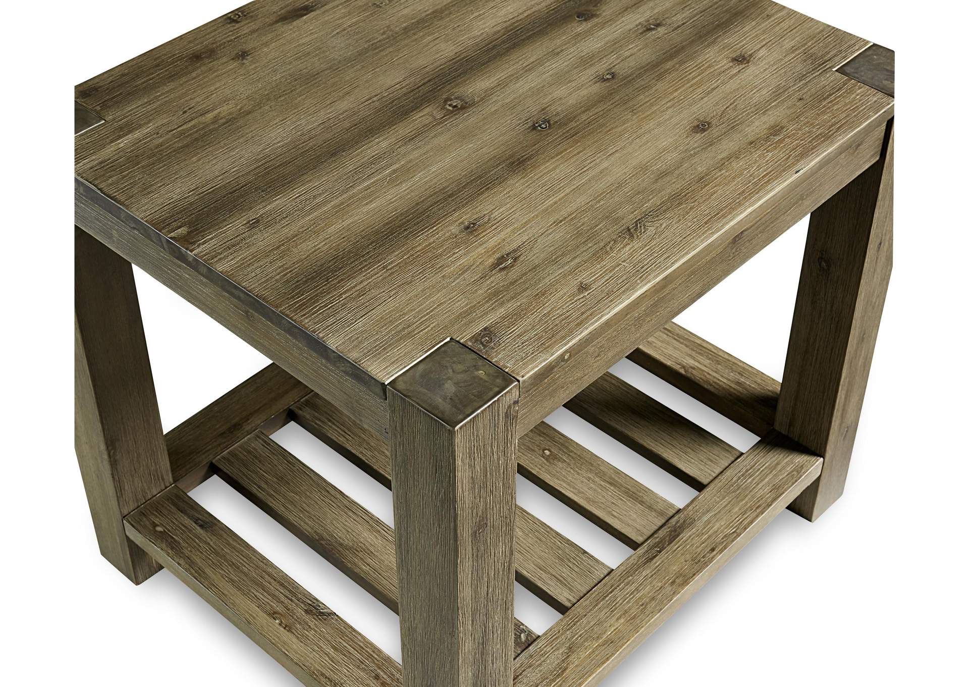 Canyon Solid Wood Rectangular End Table In Washed Grey image 5
