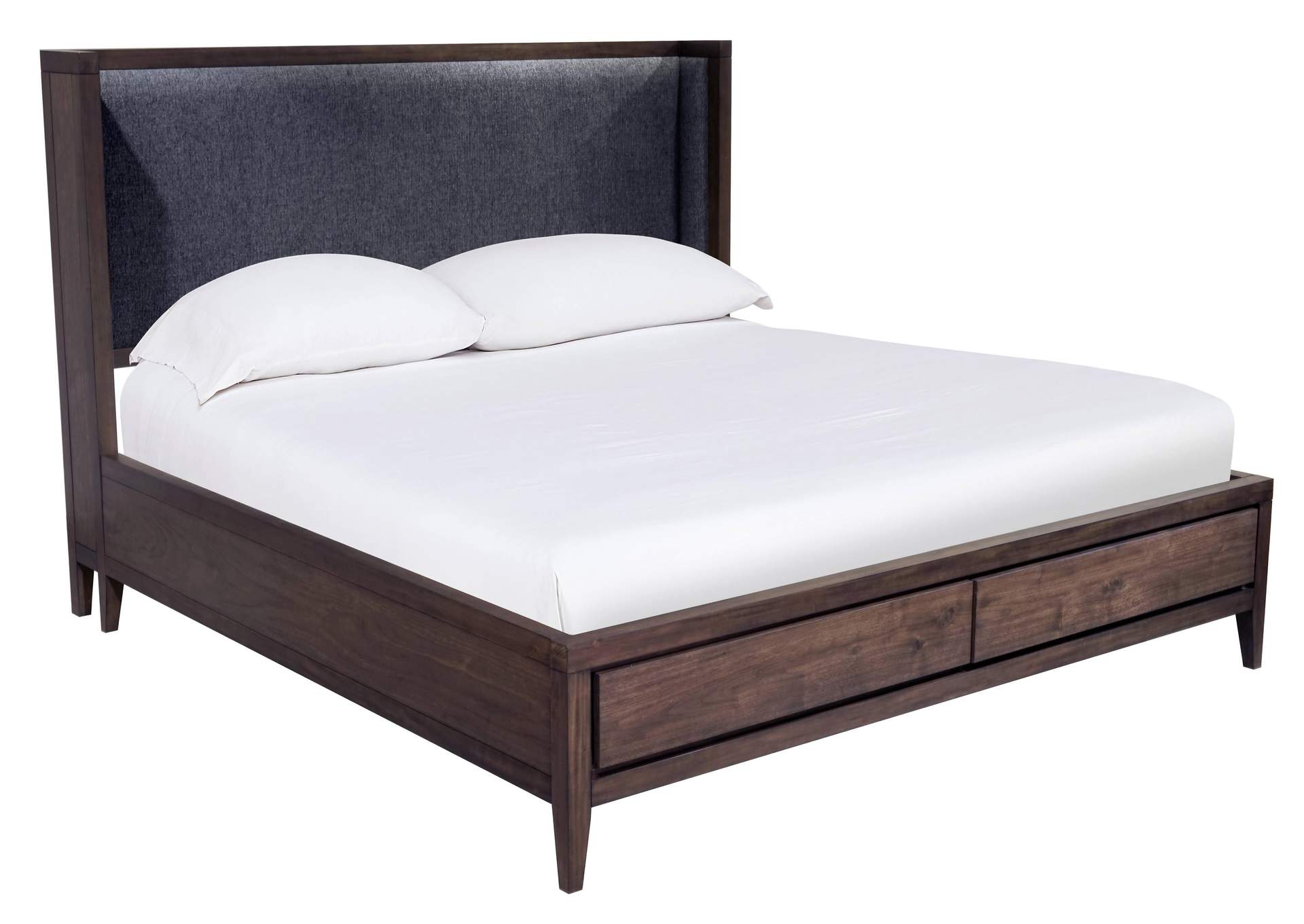 Boracay Upholstered Wingback Storage Bed In Wild Oats Brown image 6