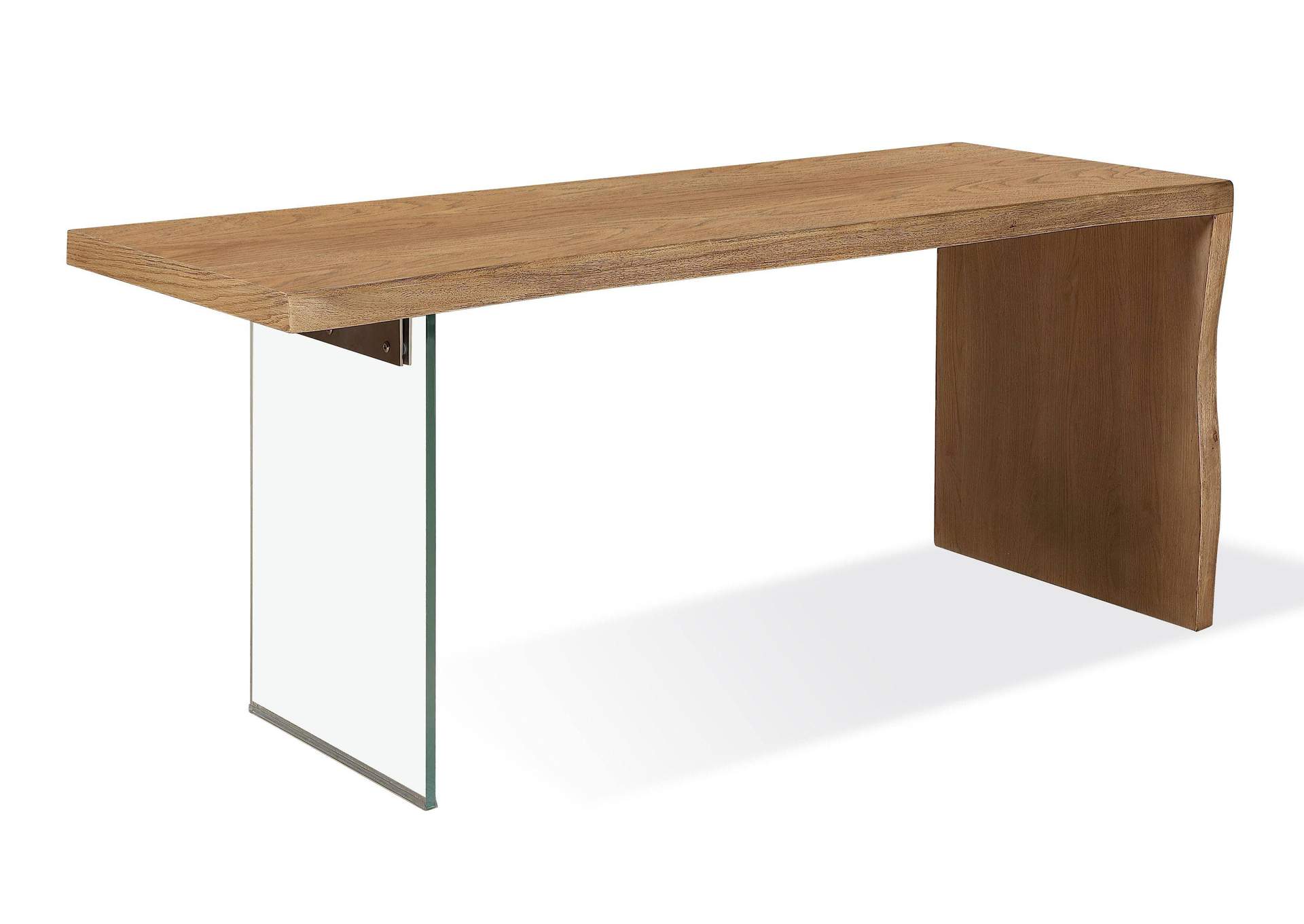 One Modern Coastal Writing Desk In White Oak And Glass
