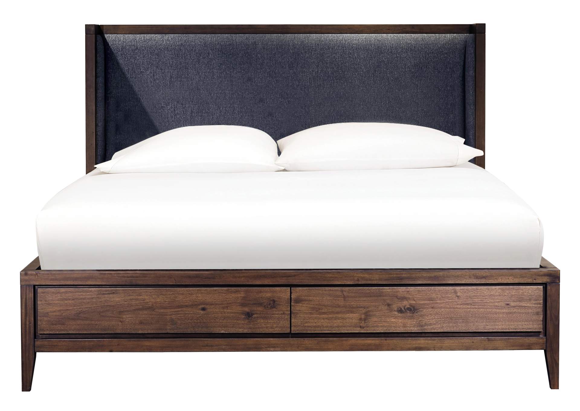 Boracay Upholstered Wingback Storage Bed In Wild Oats Brown image 5