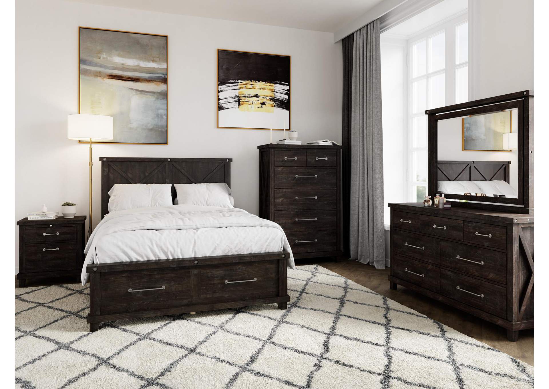 Yosemite Solid Wood Panel Bed In Cafe image 6