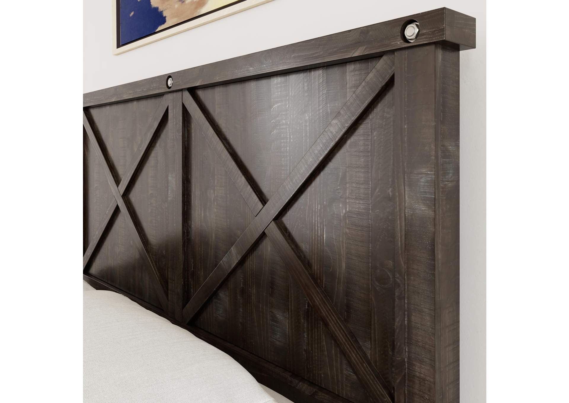 Yosemite Solid Wood Panel Bed In Cafe image 3