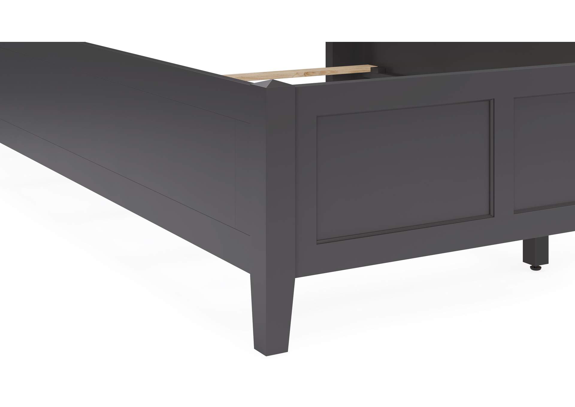 Grace Three Panel Bed In Raven Black