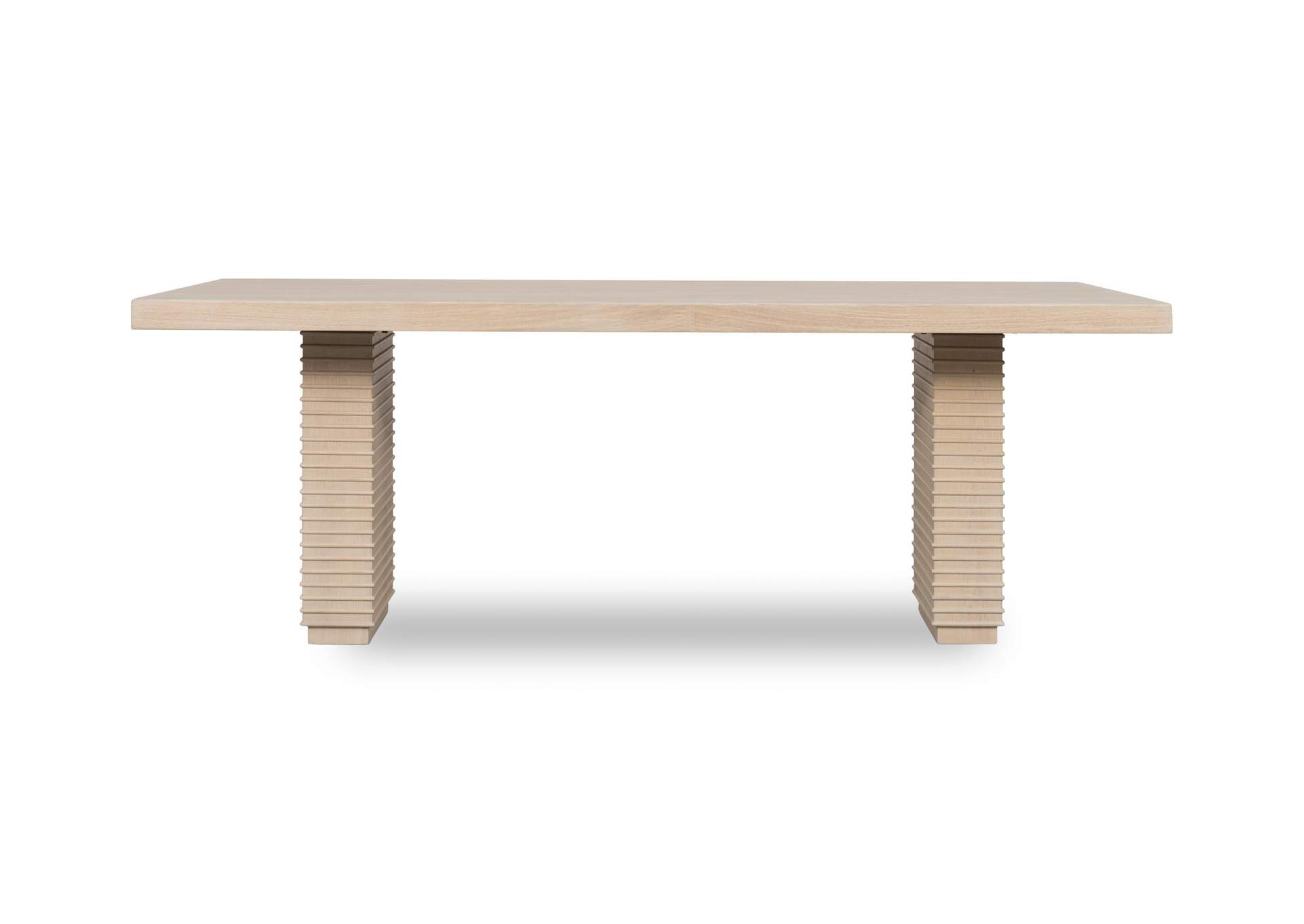 Magnolia Double Pedestal Wooden Dining Table In Daffodil