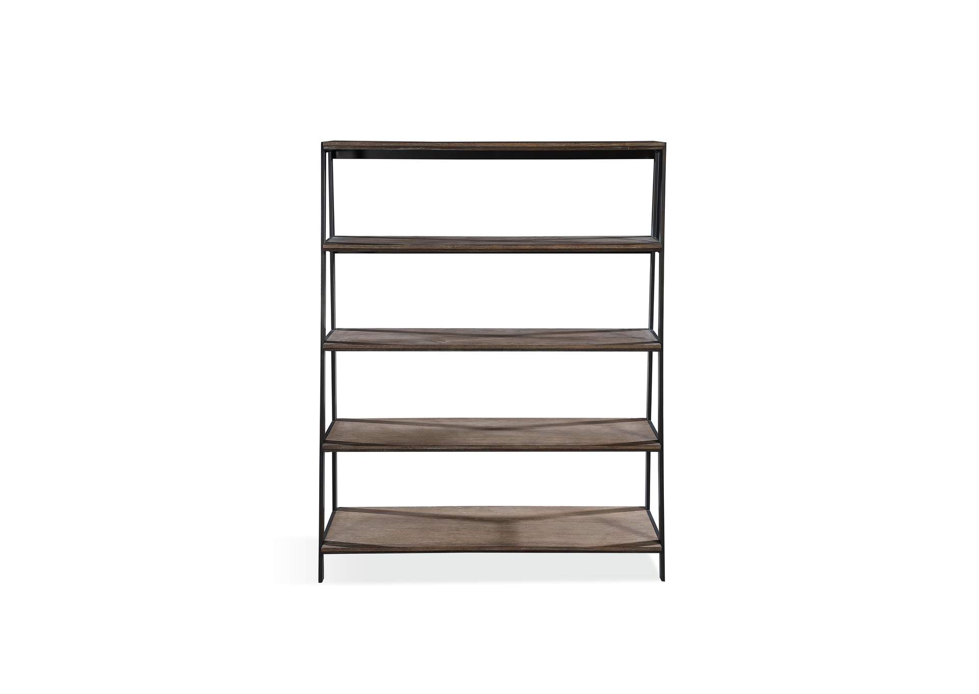 Finch Wood And Metal Etagere Bookcase In Buckwheat And Antique Bronze image 20