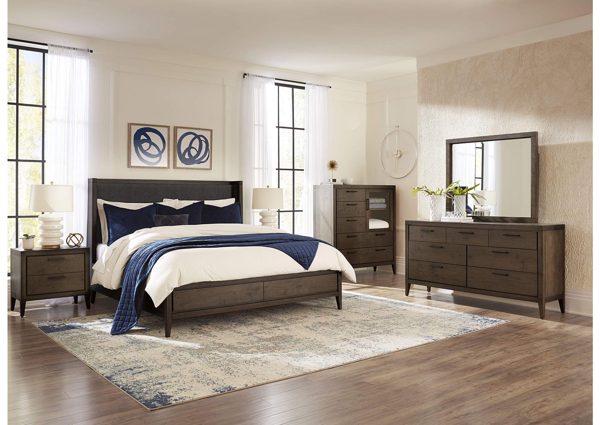 Boracay Upholstered Wingback Storage Bed In Wild Oats Brown image 10