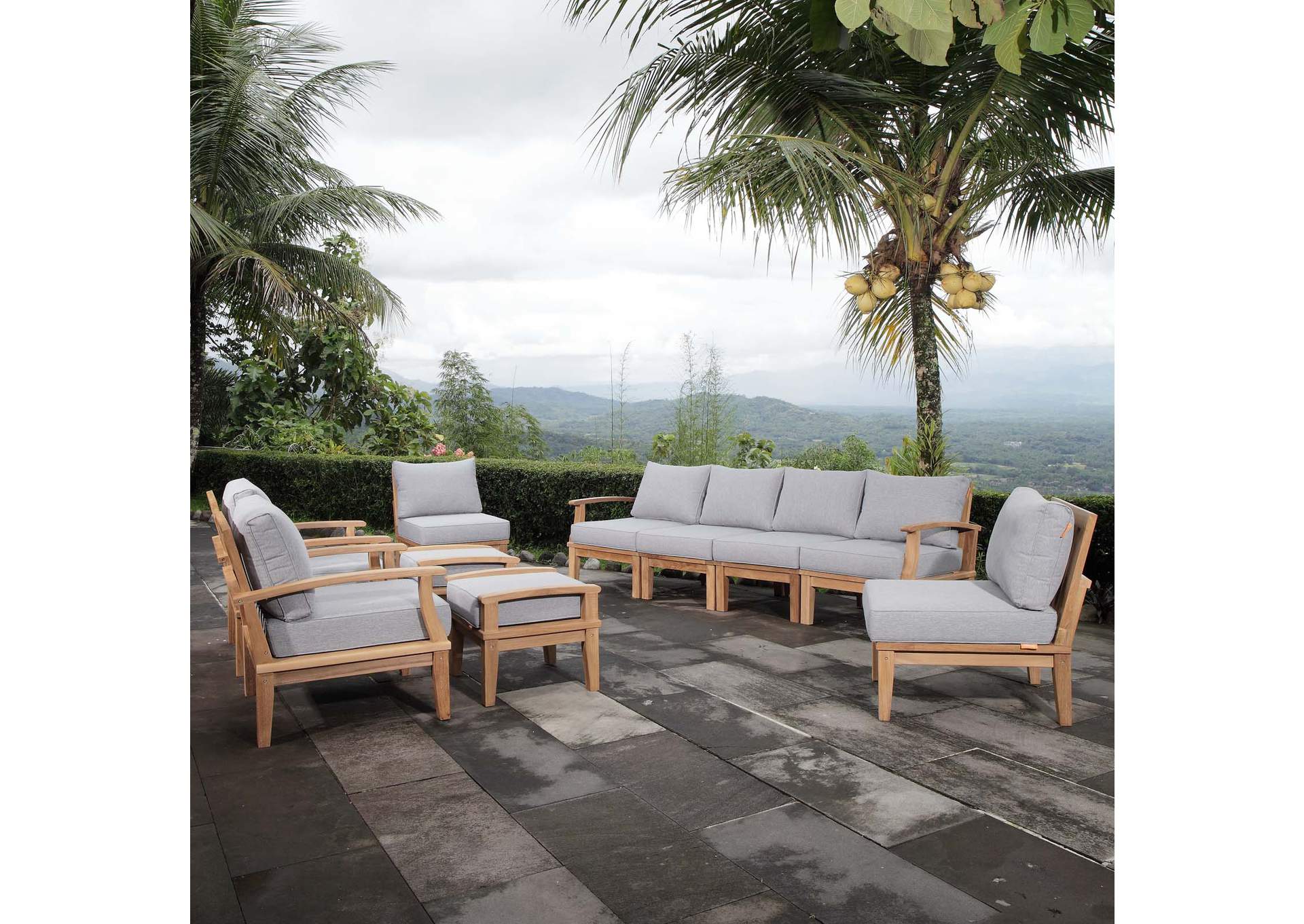 Marina 10 Piece Outdoor Patio Teak Set