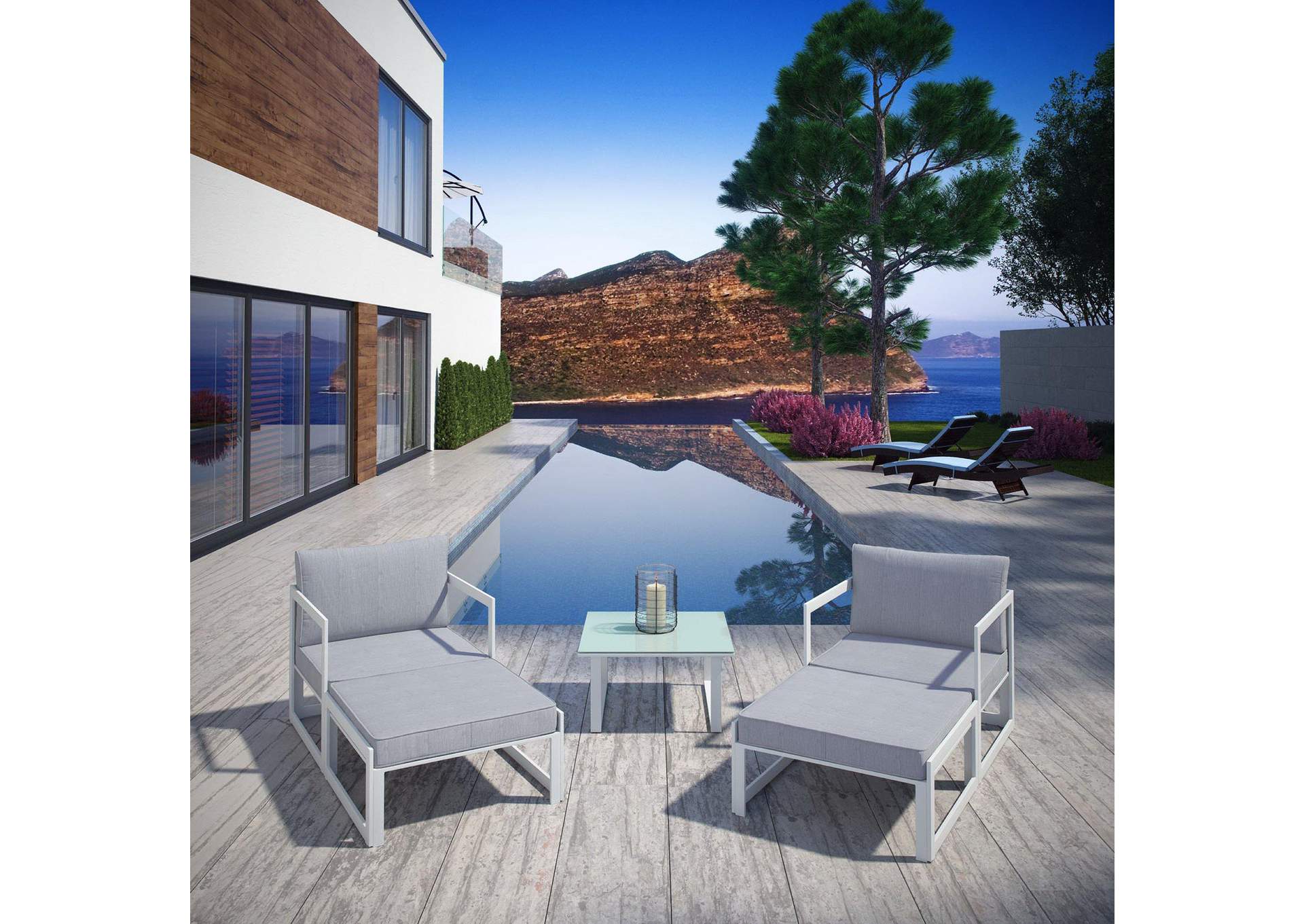 Fortuna 5 Piece Outdoor Patio Sectional Sofa Set image 7