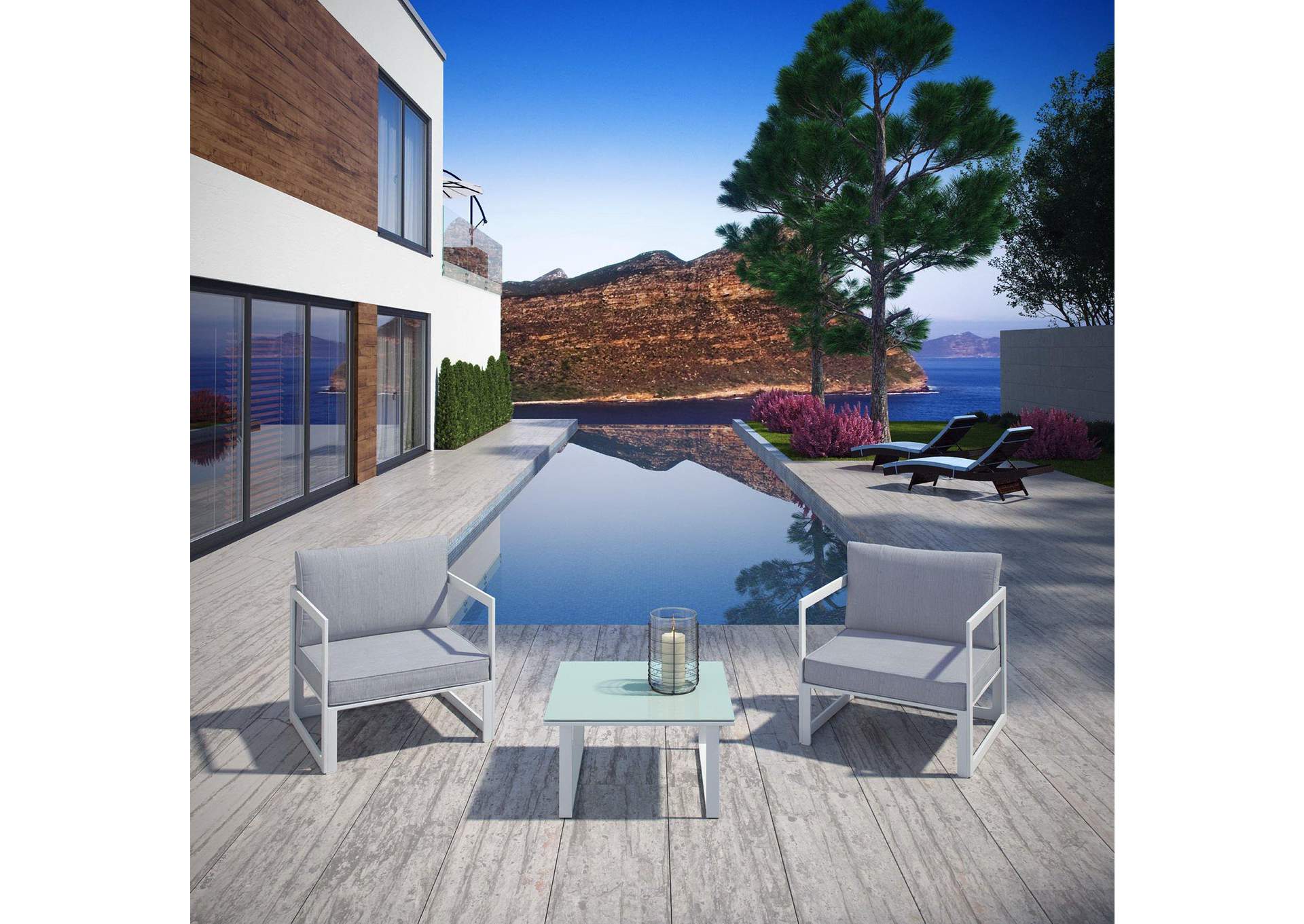 Fortuna 3 Piece Outdoor Patio Sectional Sofa Set image 6