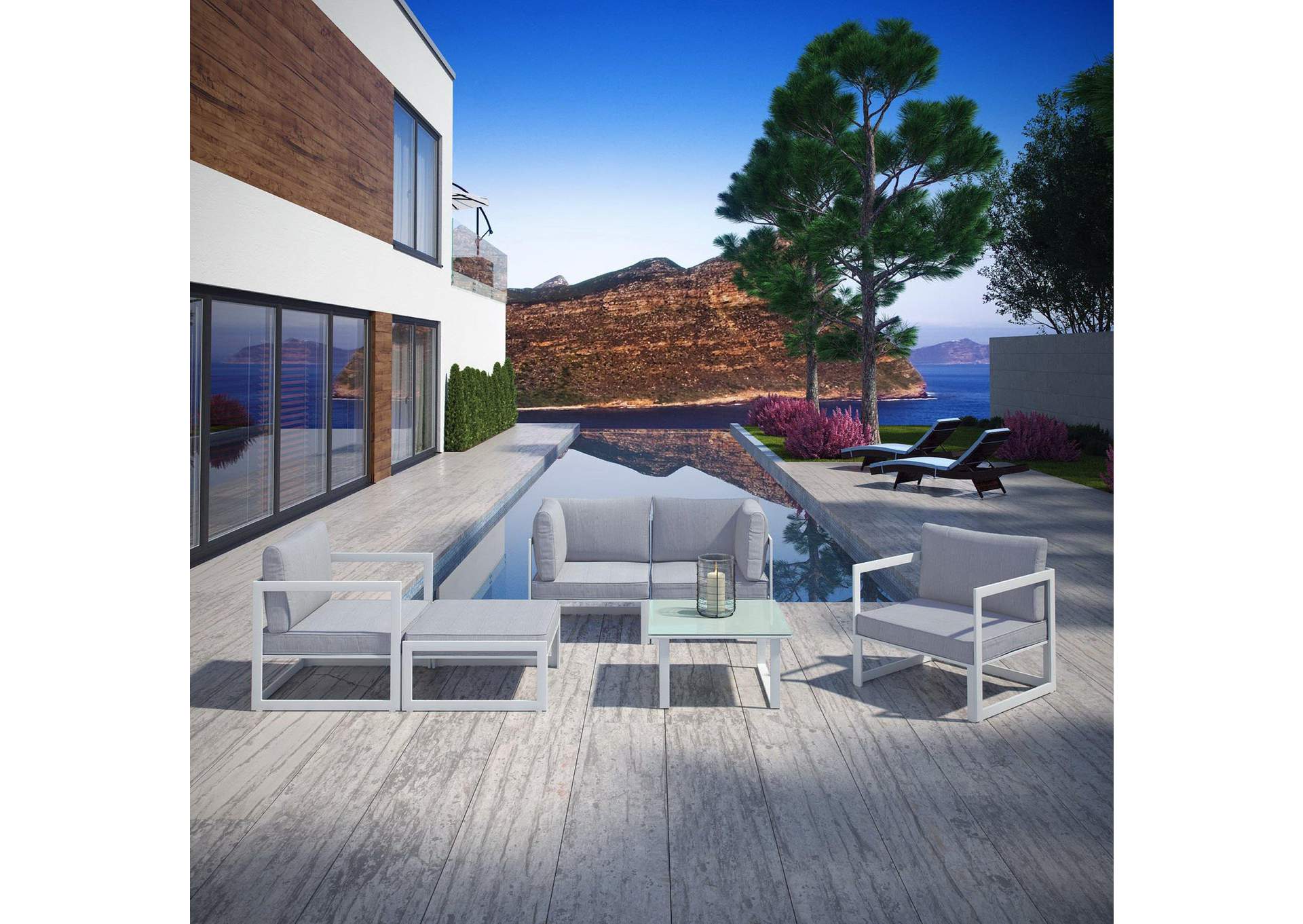 Fortuna 6 Piece Outdoor Patio Sectional Sofa Set By Modway image 10