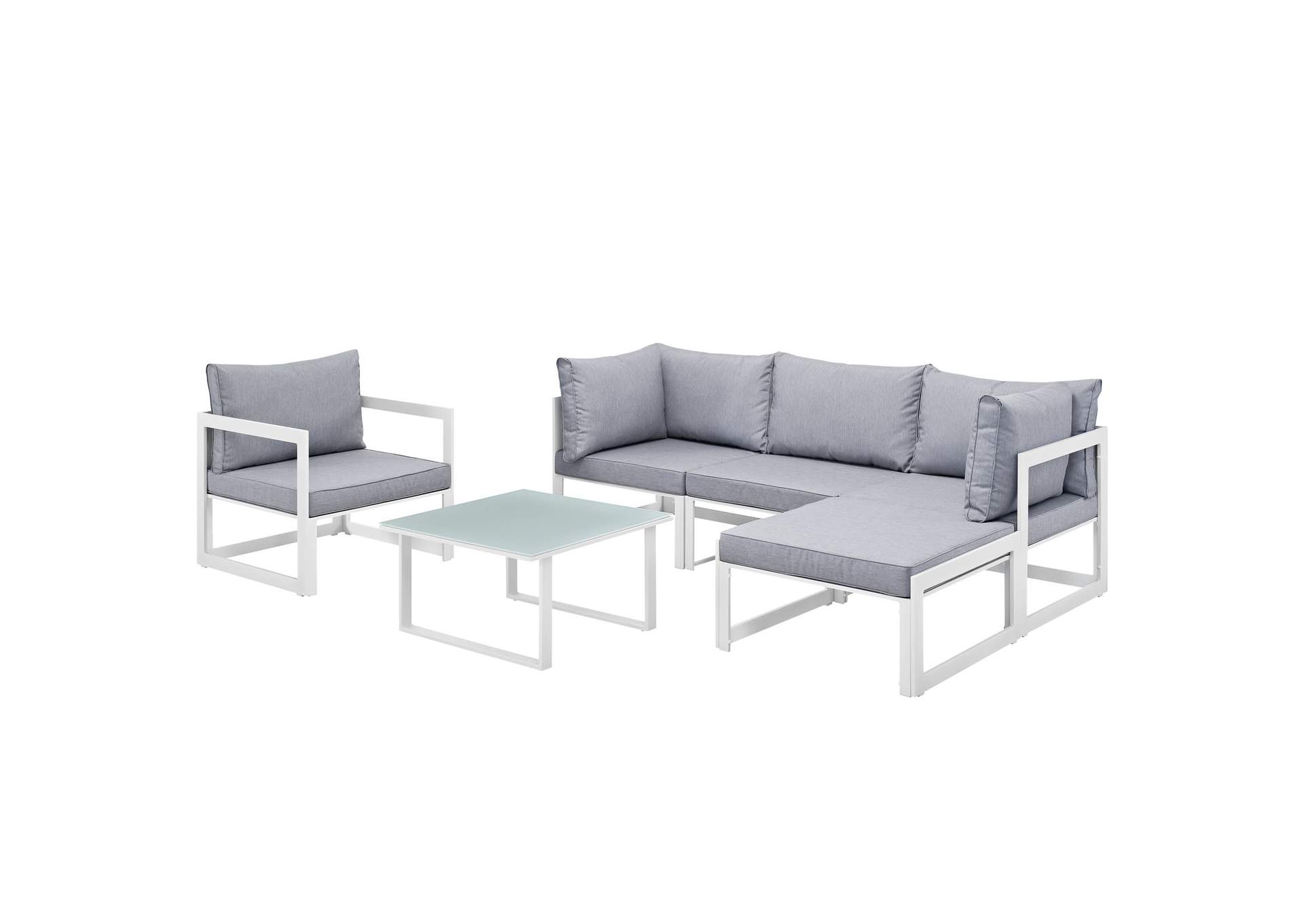 Fortuna 6 Piece Outdoor Patio Sectional Sofa Set By Modway image 1