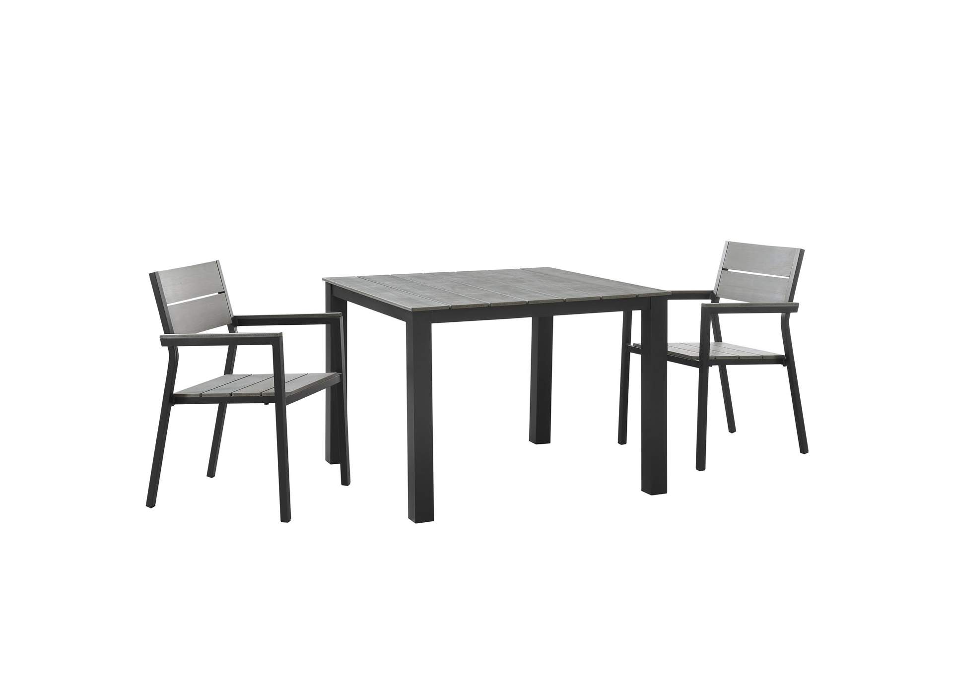 Maine 3 Piece Outdoor Patio Dining Set By Modway image 1
