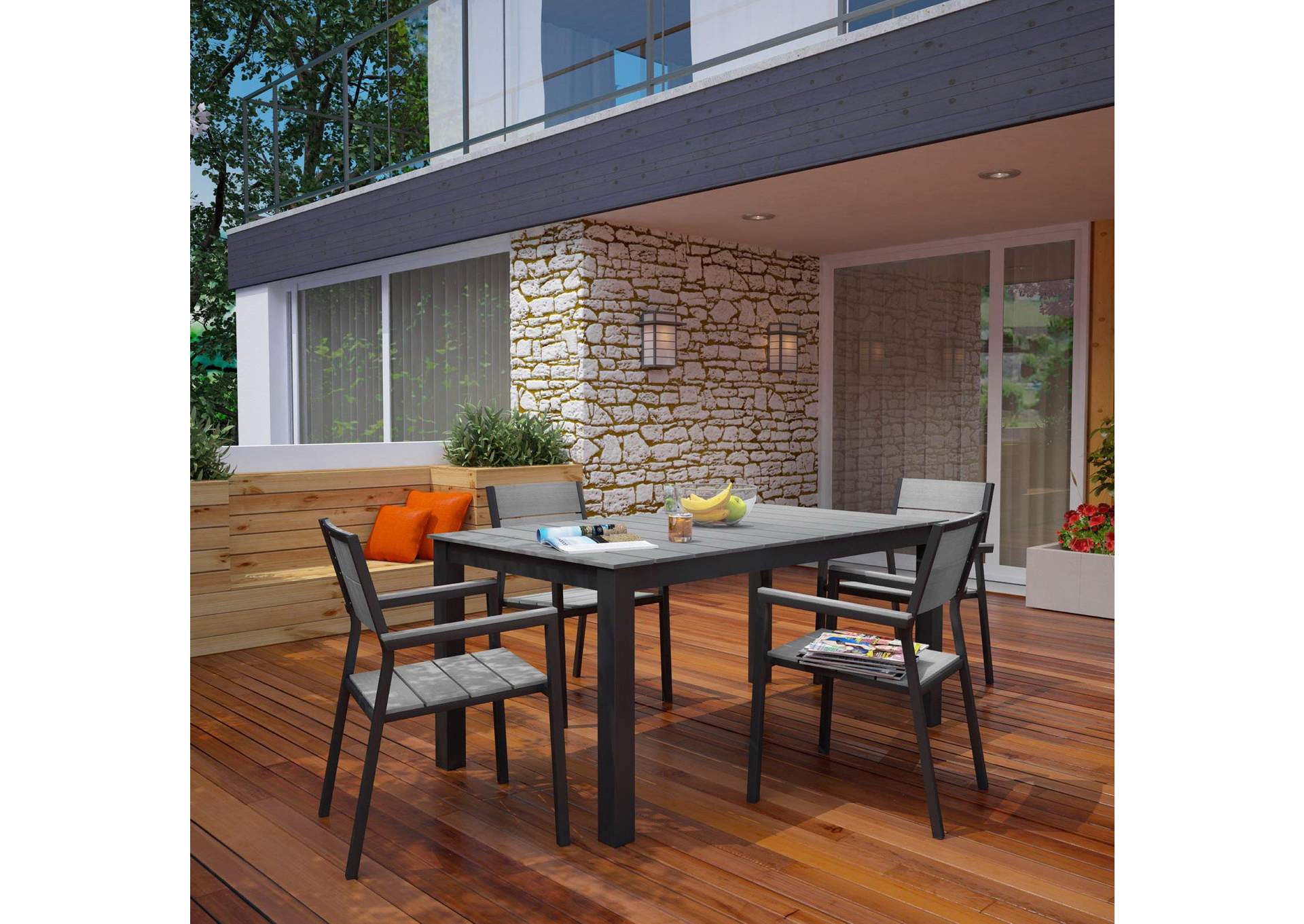 Maine 5 Piece Outdoor Patio Dining Set image 8