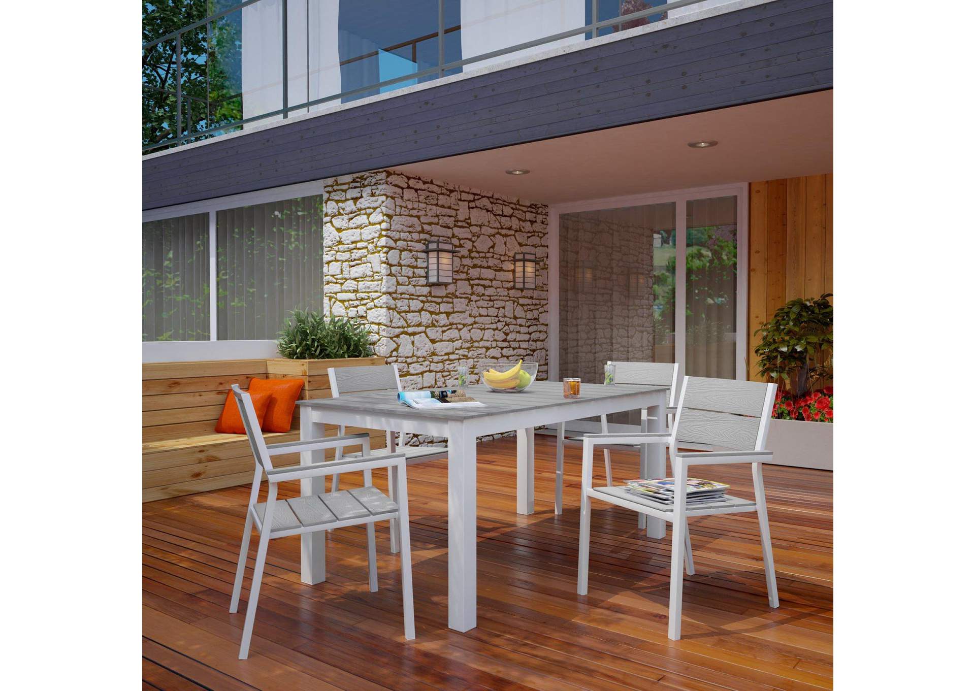 Maine 5 Piece Outdoor Patio Dining Set image 8