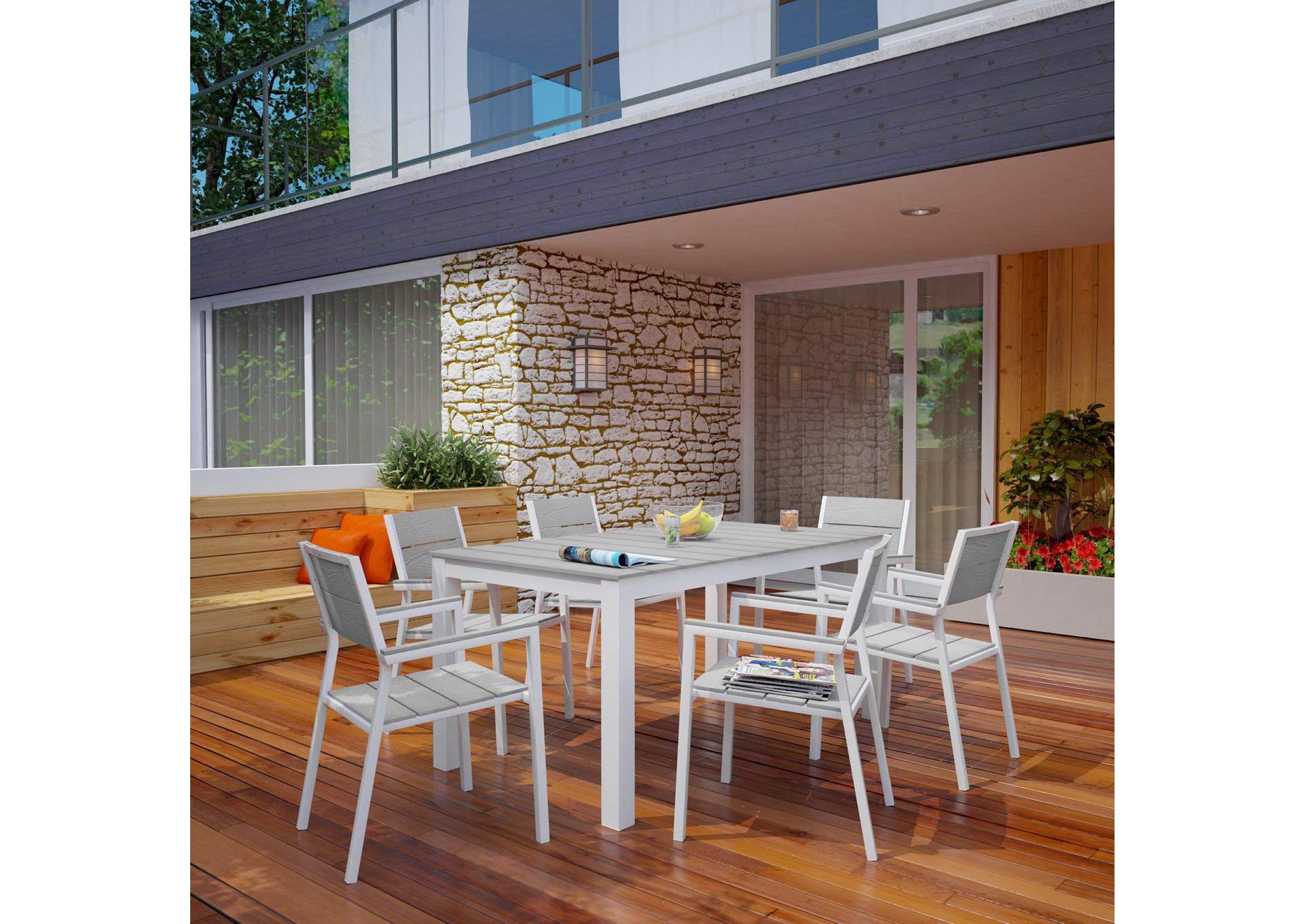 Maine 7 Piece Outdoor Patio Dining Set image 8