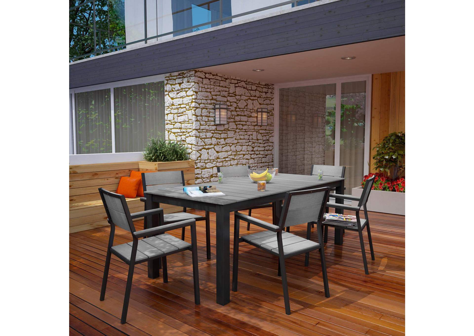 Maine 7 Piece Outdoor Patio Dining Set image 8