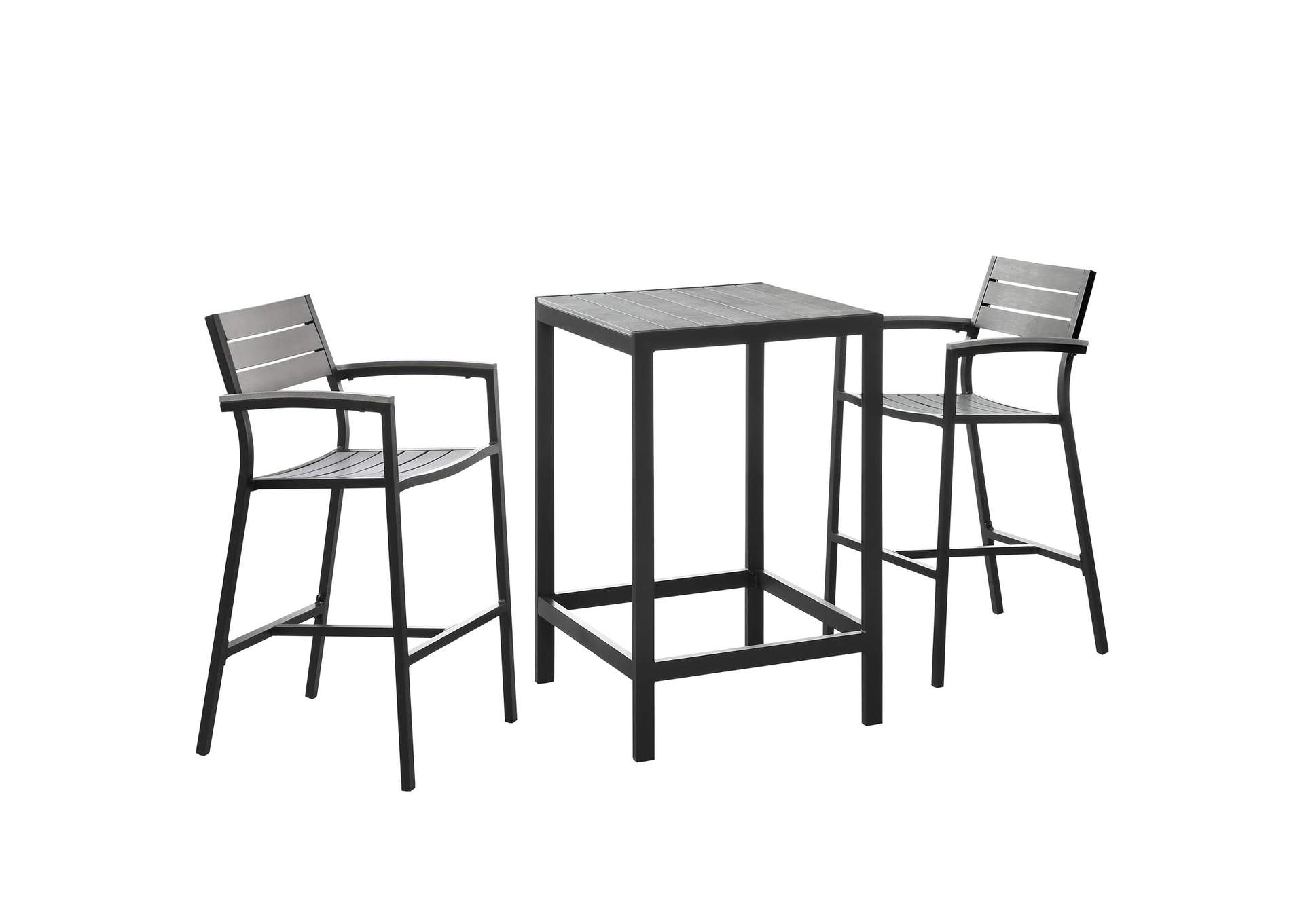Maine 3 Piece Outdoor Patio Dining Set By Modway image 1