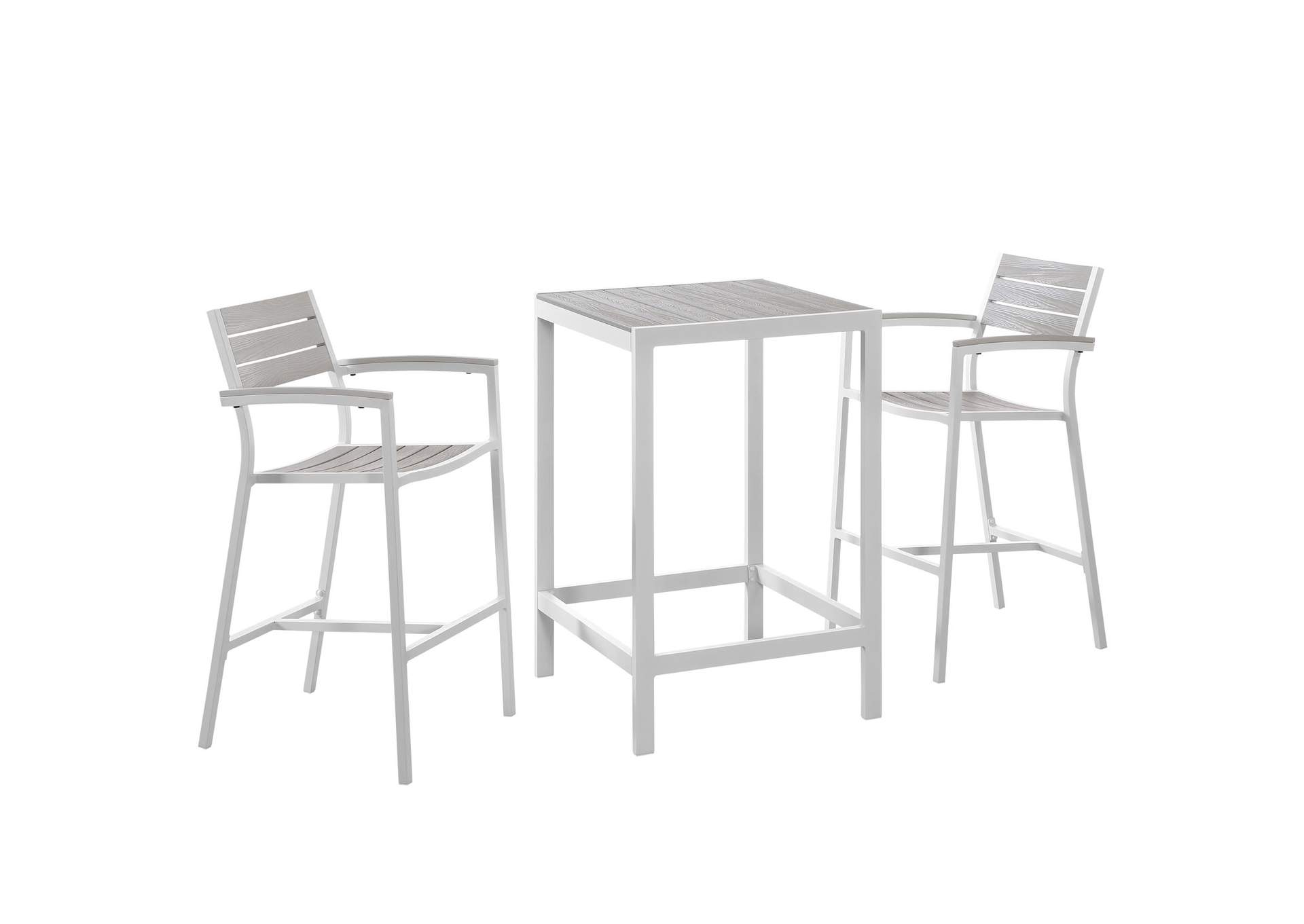 Maine 3 Piece Outdoor Patio Dining Set By Modway image 1